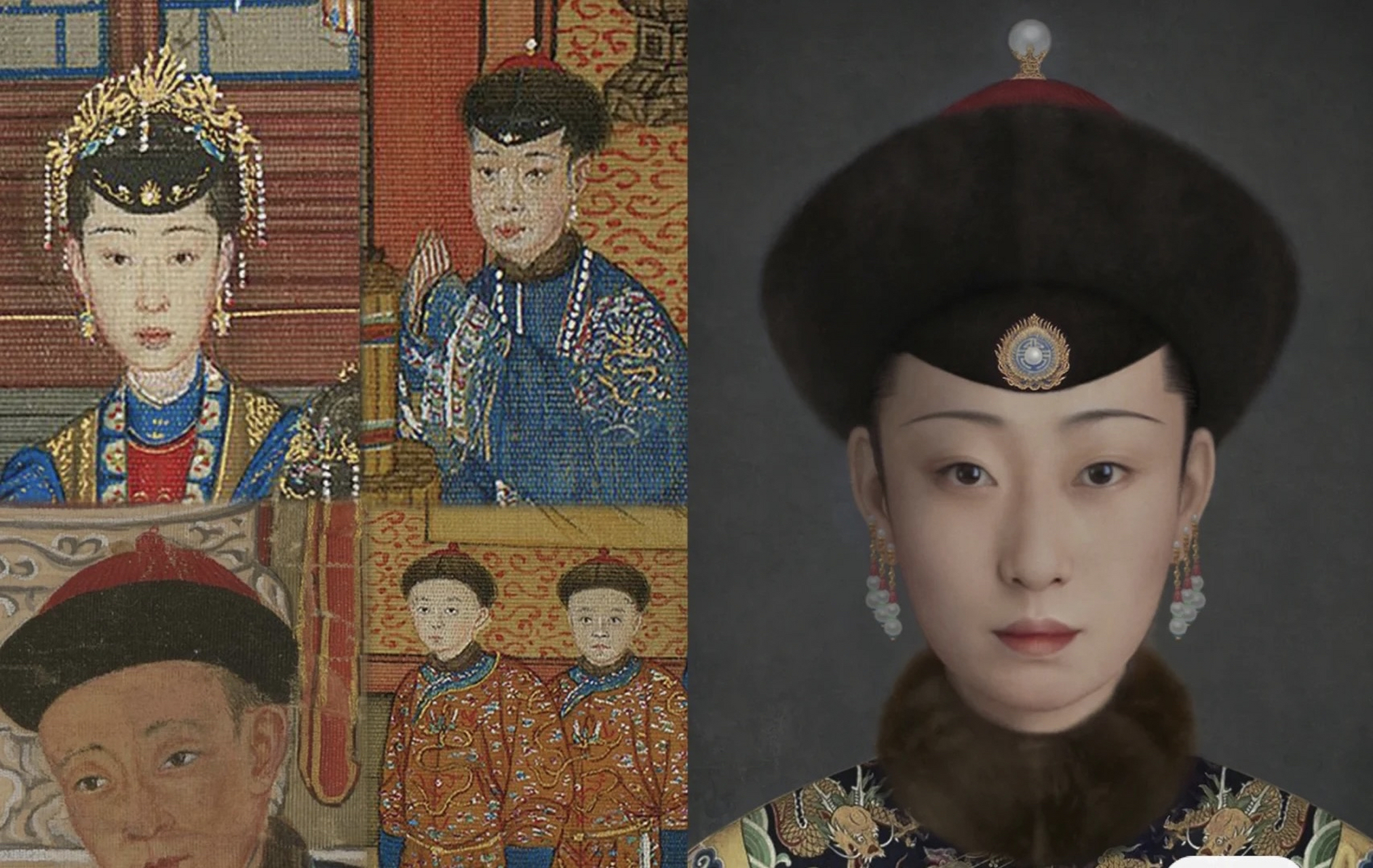 乾隆皇帝继后乌拉那拉氏复原相,还挺端庄优雅的.