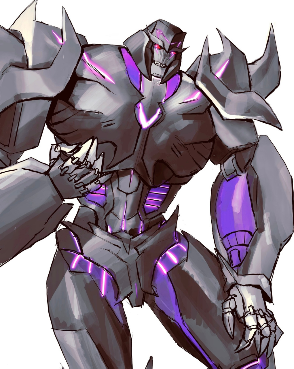 组画师"维生素蜥"创作的变形金刚同人插画,各种版本的狂派领袖威震天