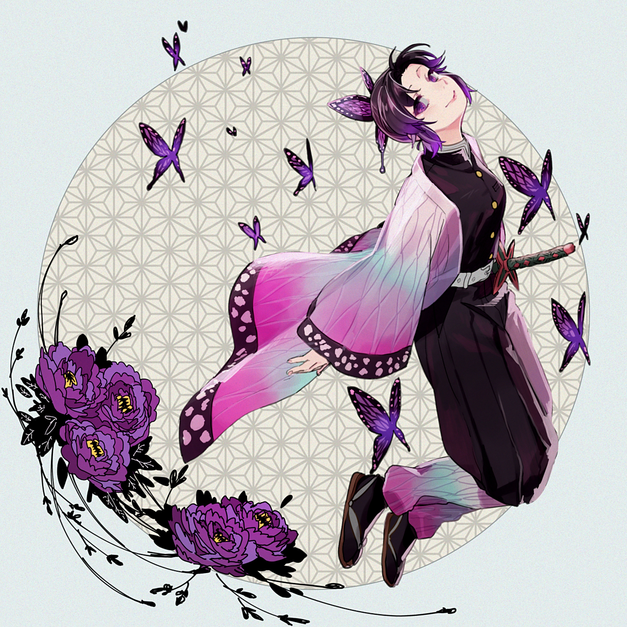 #鬼灭之刃# 温柔微笑姐姐蝴蝶忍#壁纸# #动漫插画欣赏#