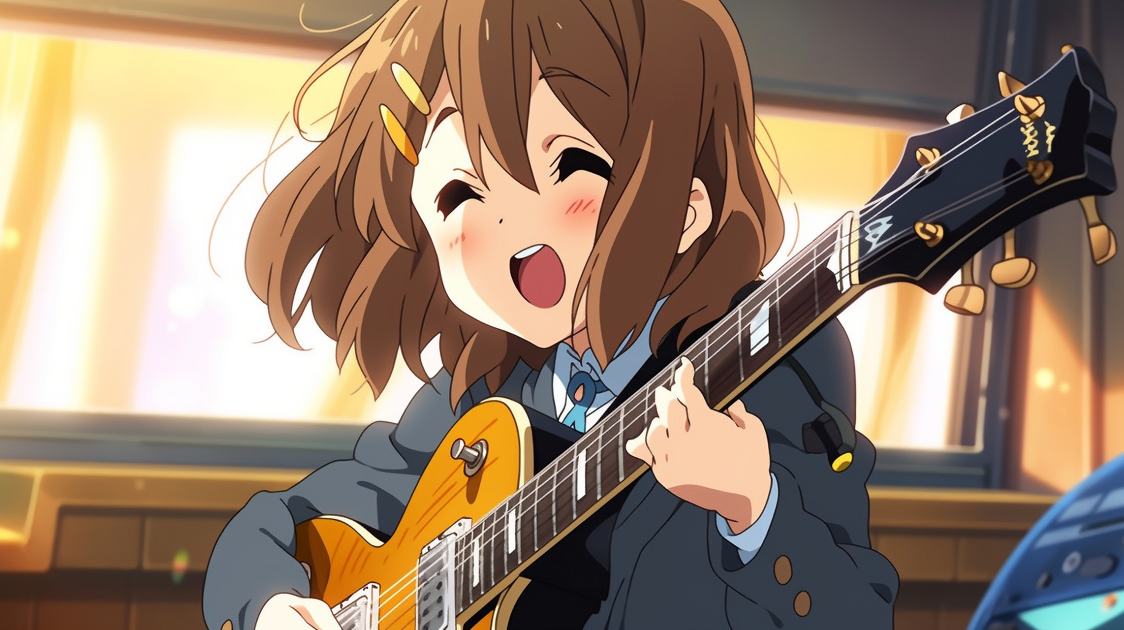 呆萌吉他少女平泽唯 ai画师:おにぎらずまる#二次元美图# #我爱二次元