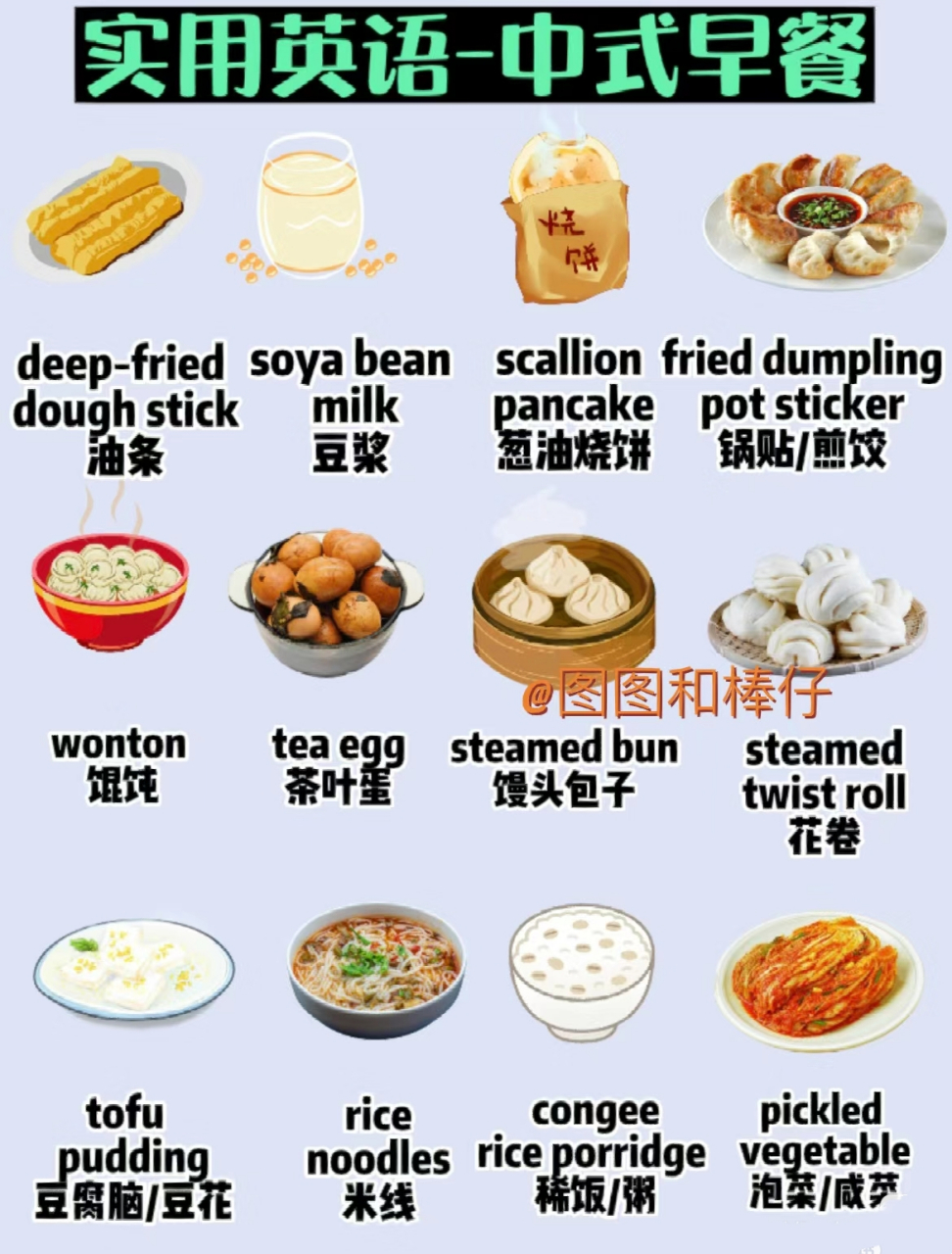 各种"中国菜""中式早餐"的英文表达,实用英语97