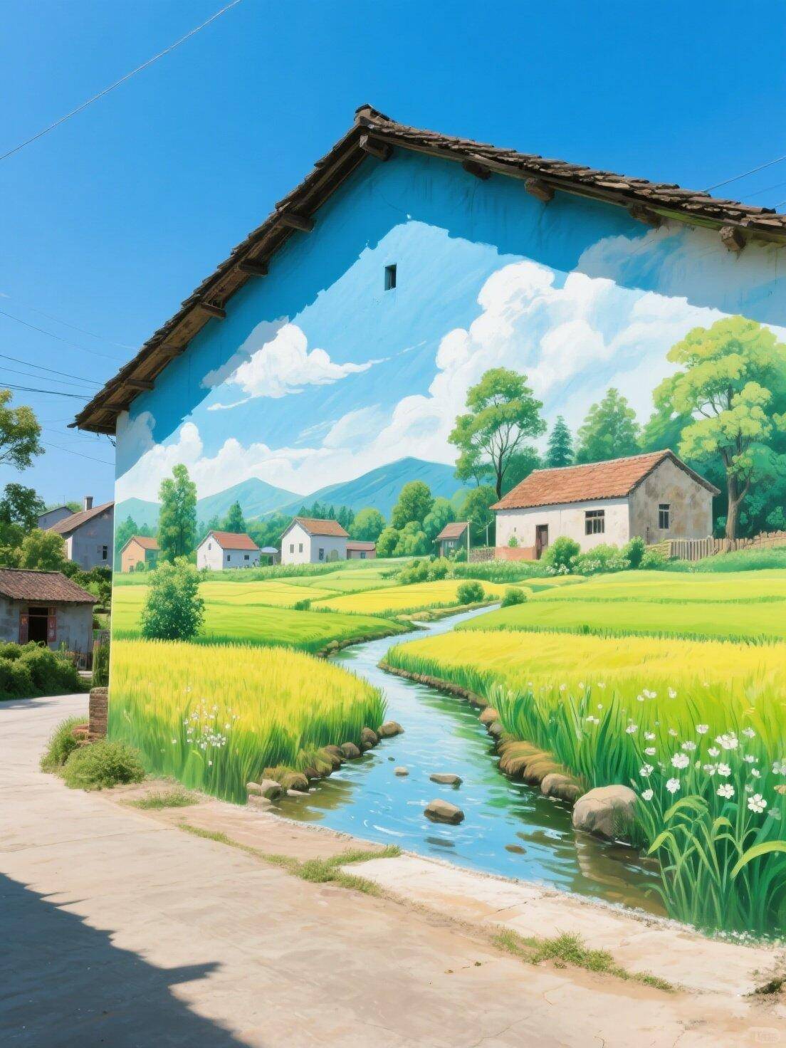 美丽乡村文化墙绘设计#乡村振兴,墙绘添彩