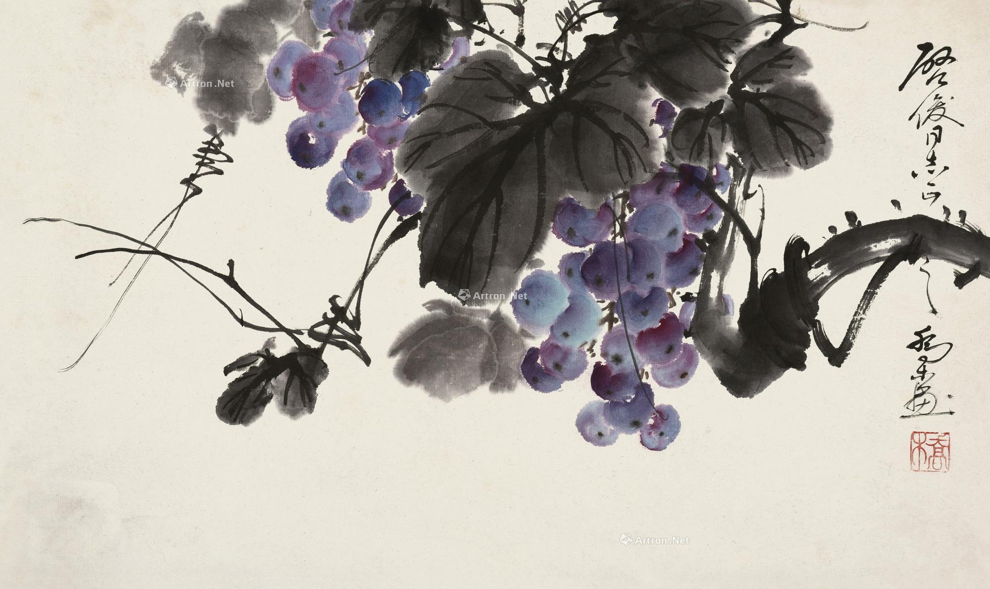 周怀民国画葡萄合集