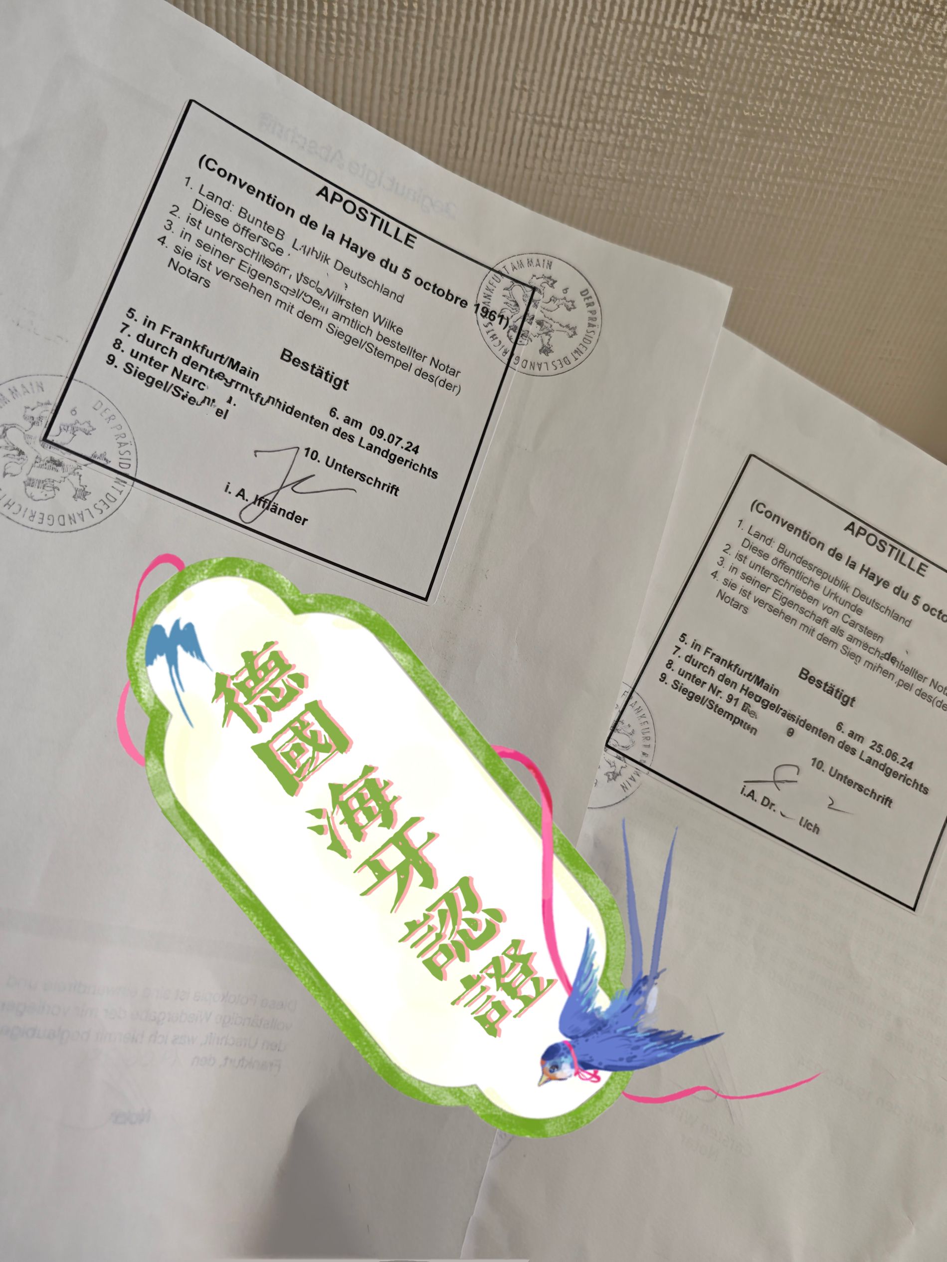 德国同一人声明书公证海牙认证apostille流程简单了解