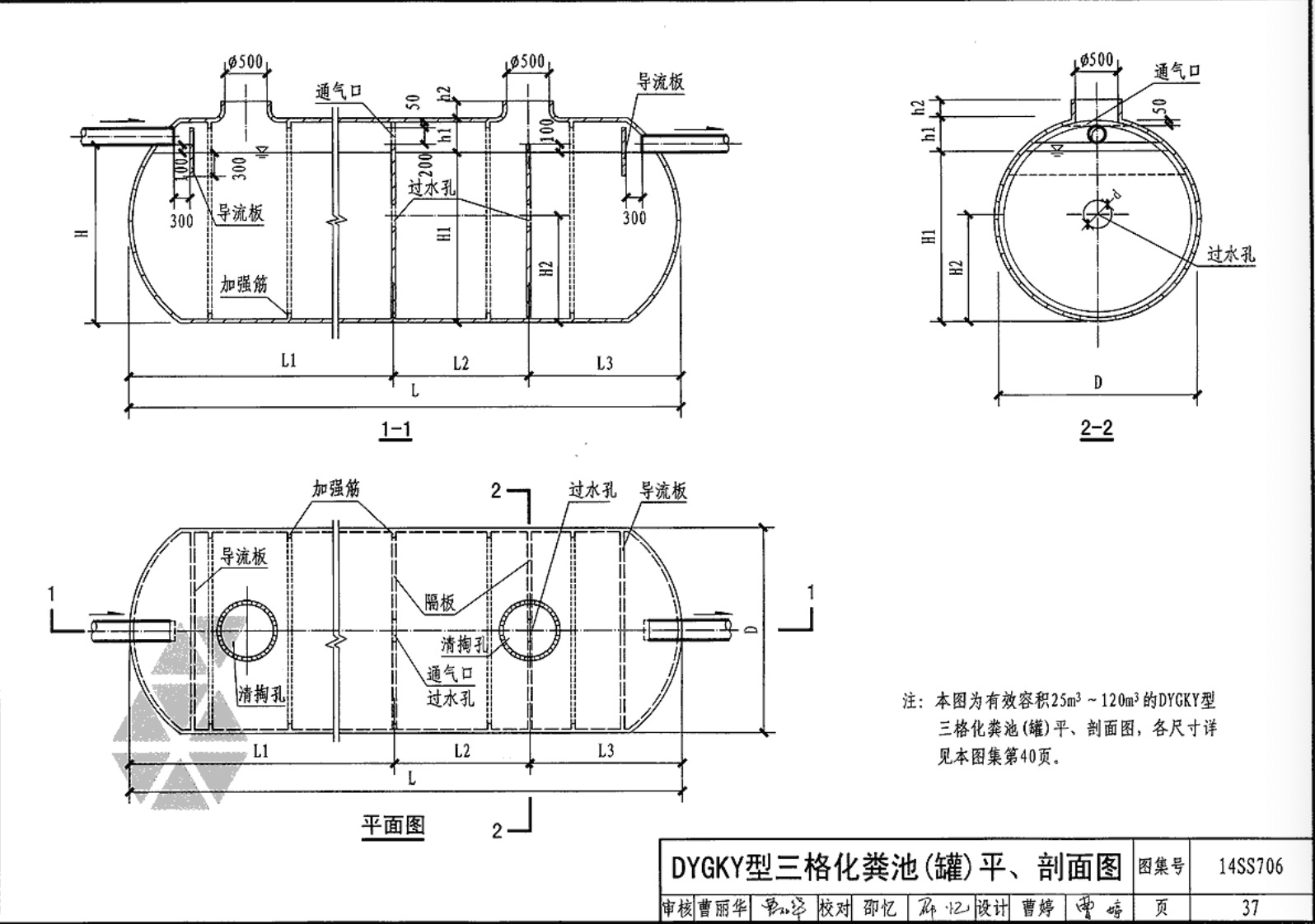 民用建筑用地埋三格化粪池a唐山三格化粪池的标准图是什么样的