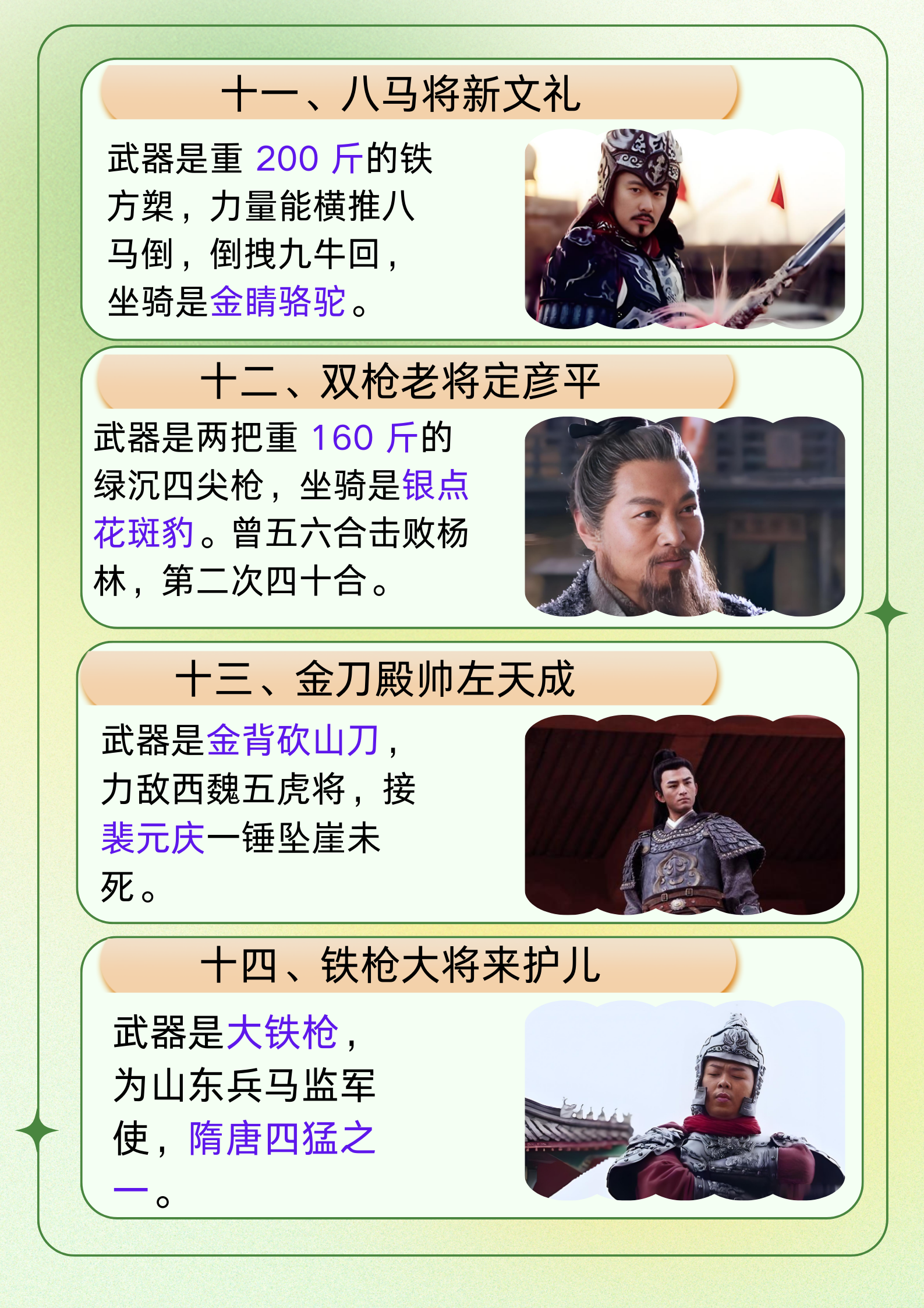 隋唐十八条好汉排行榜