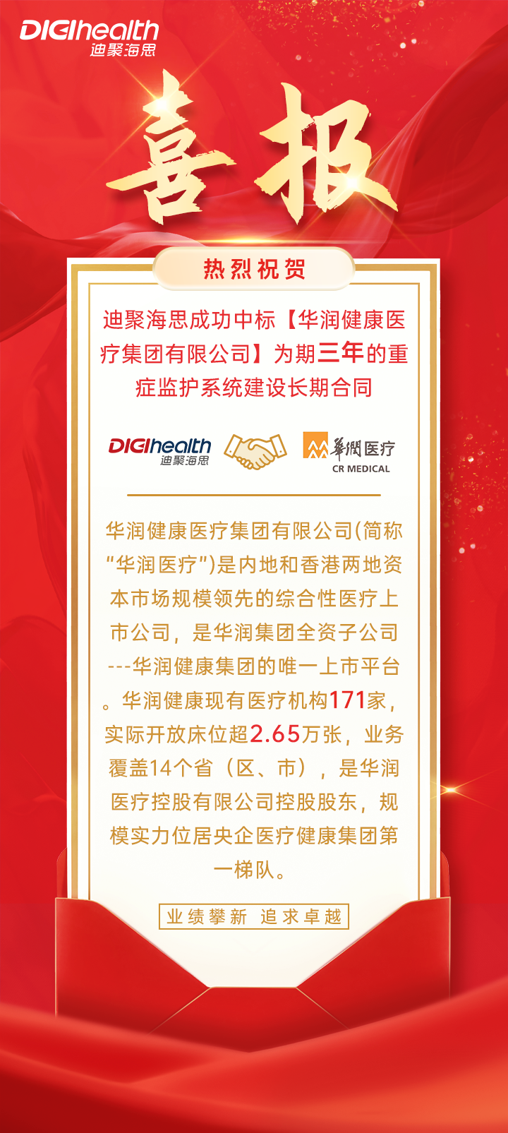 迪聚海思成功中标「华润健康医疗集团有限公司」重症监护系统项目