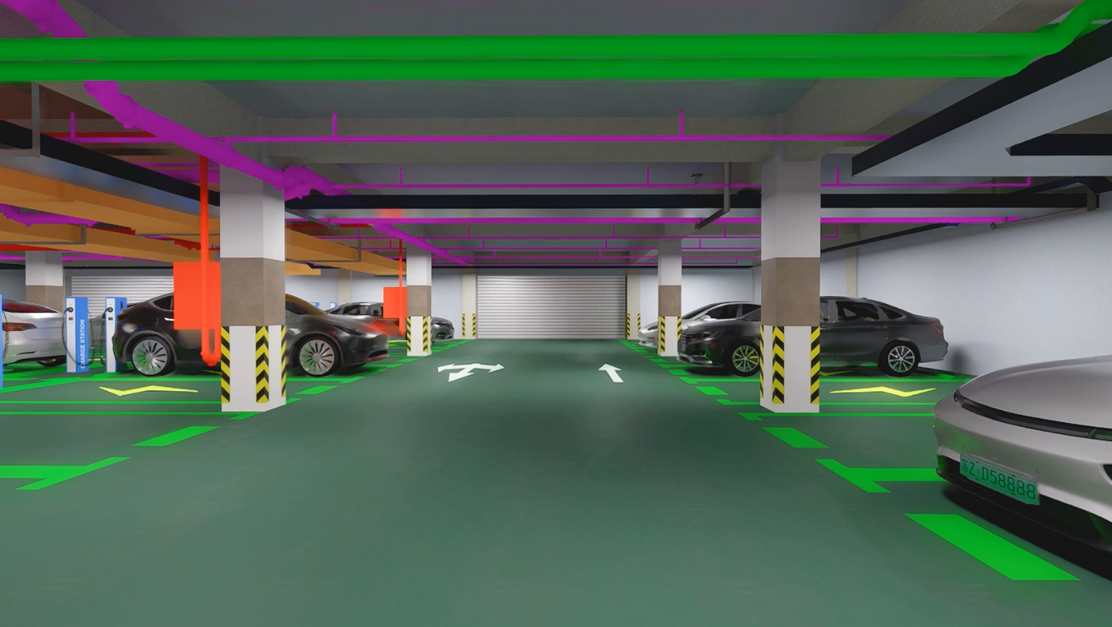 地下车库机电bim设计