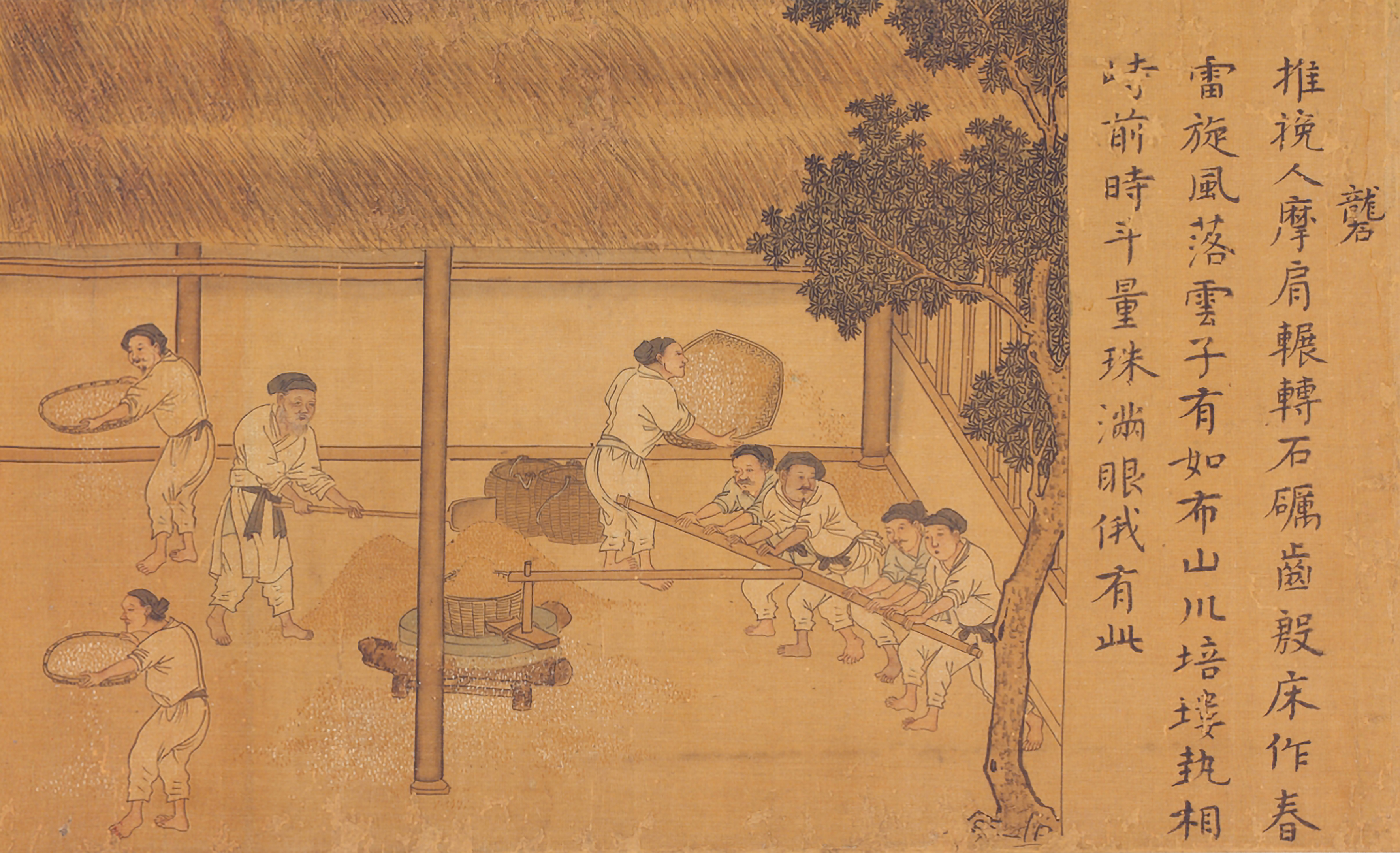 古代的农民是怎么种地的,来看看元代的这幅绘画长卷《耕稼图卷》