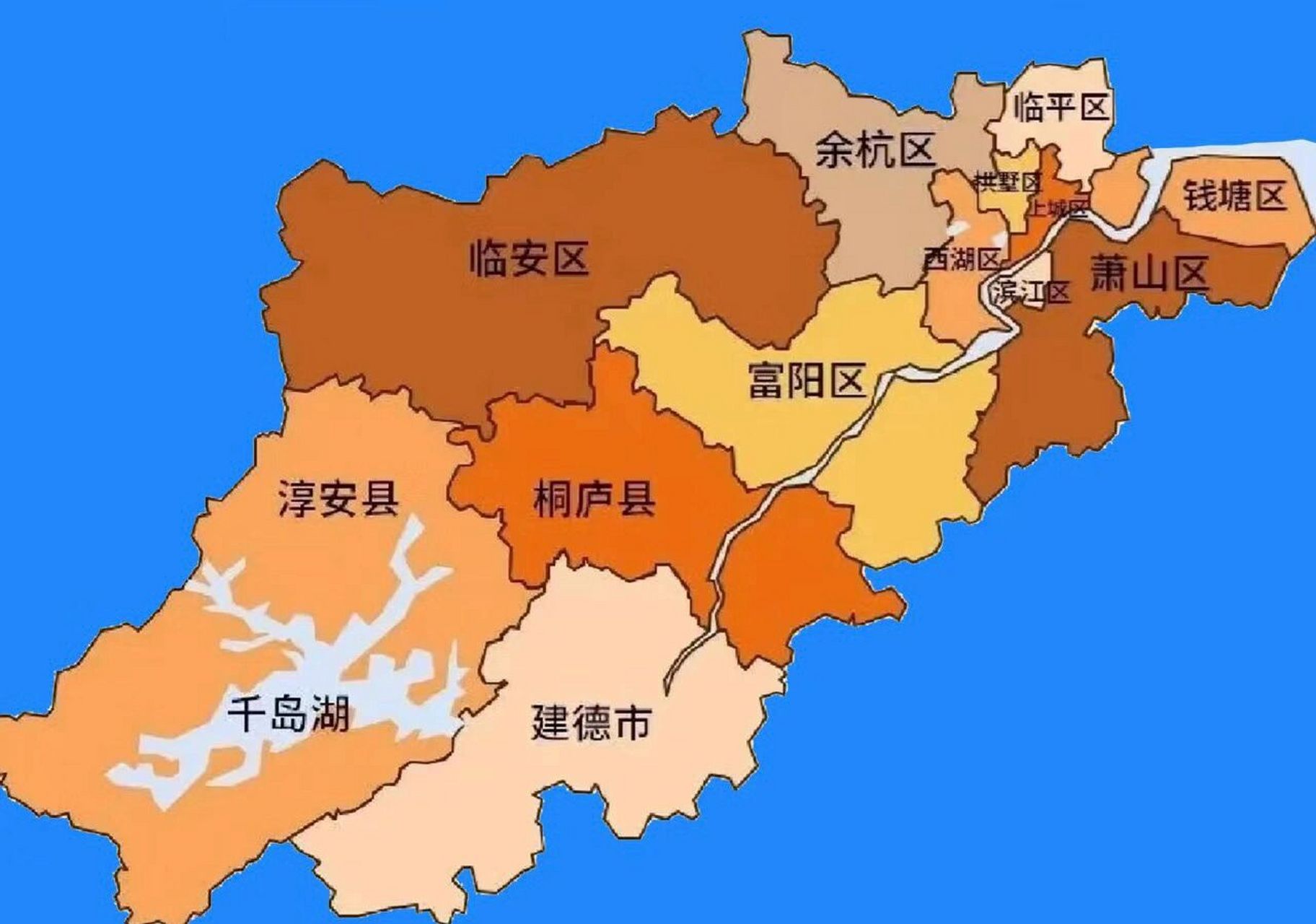 杭州市地图全图可放大图片