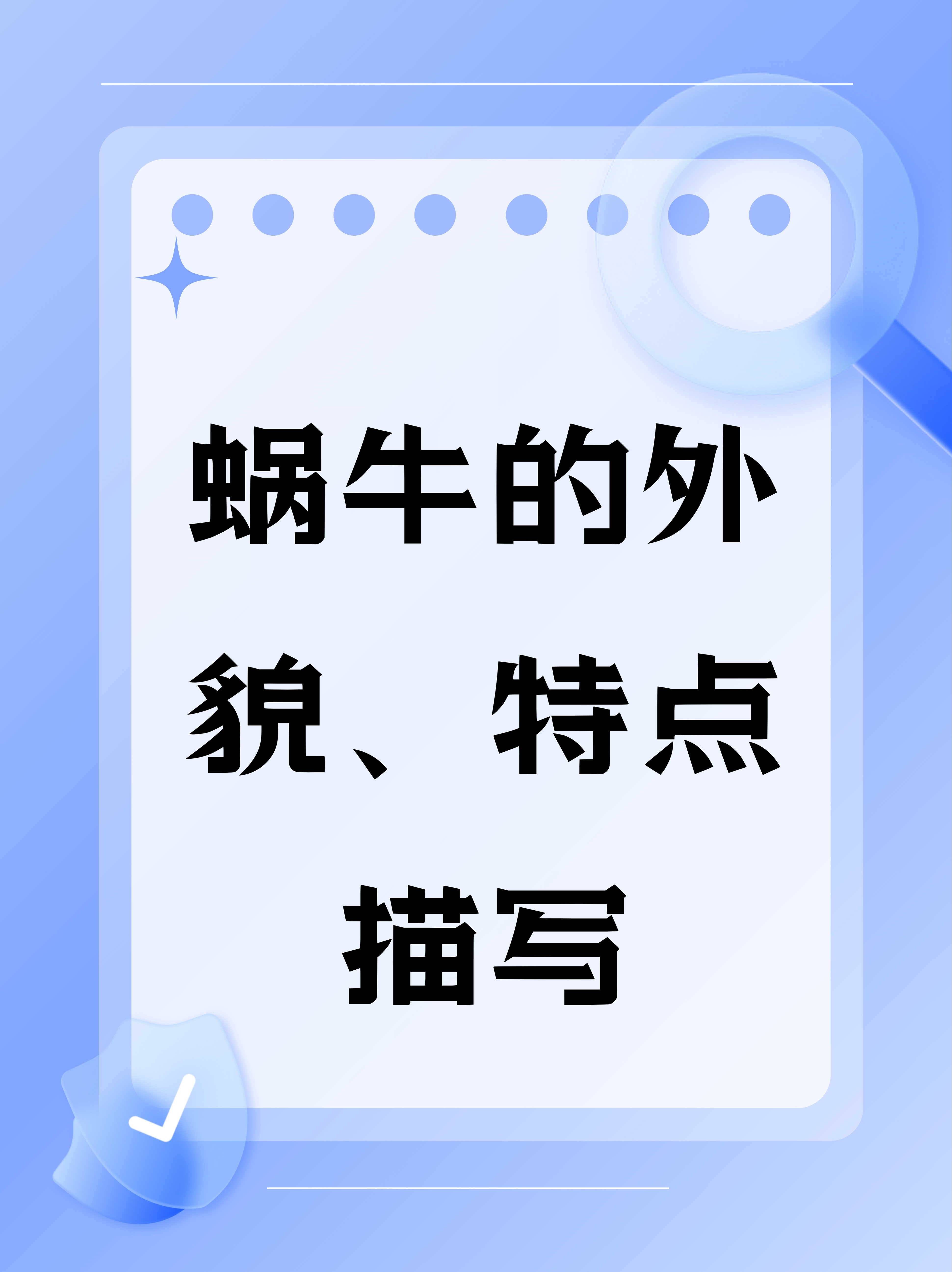 蜗牛的外貌,特点描写