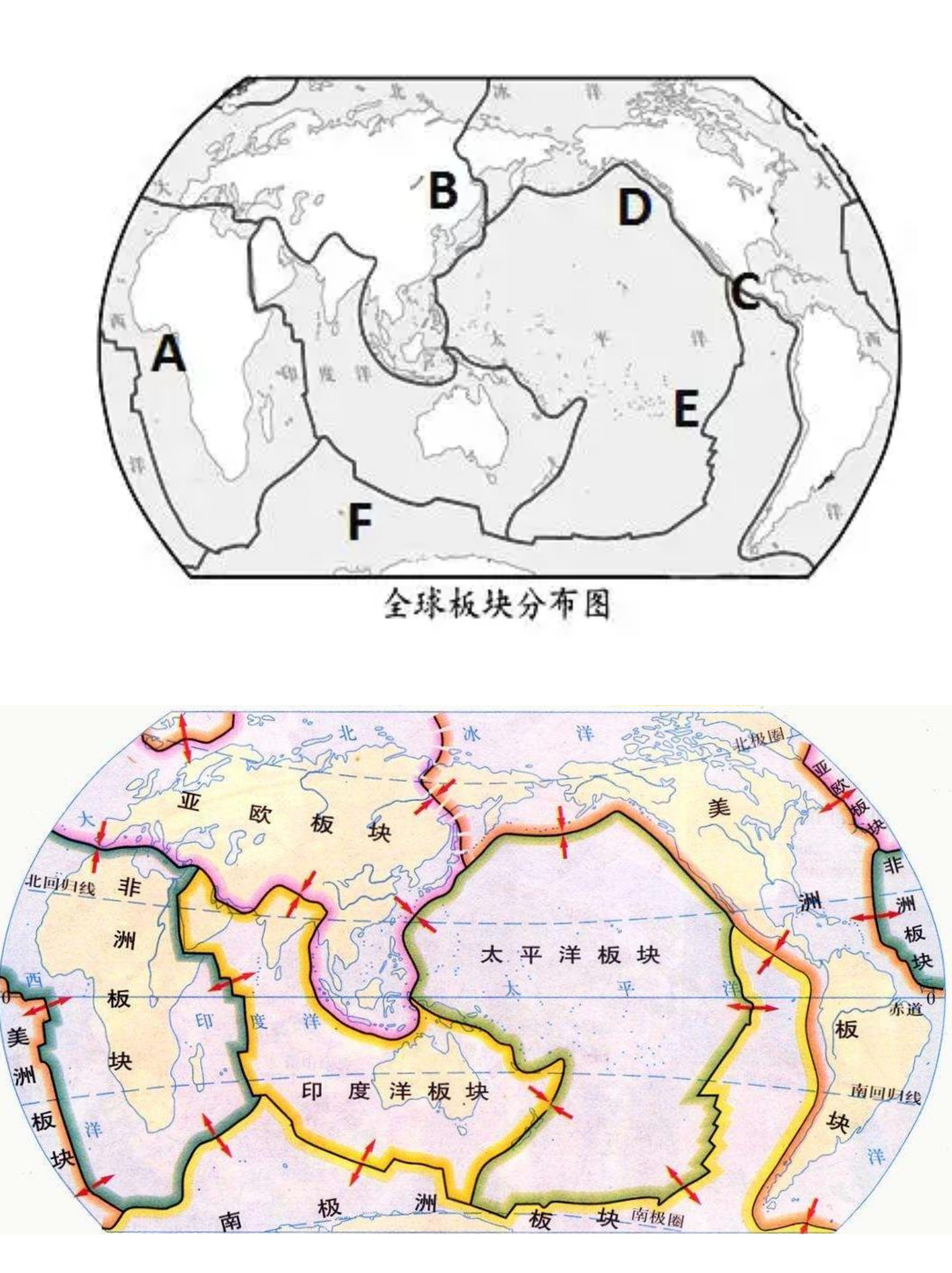 地球板块形状示意图图片