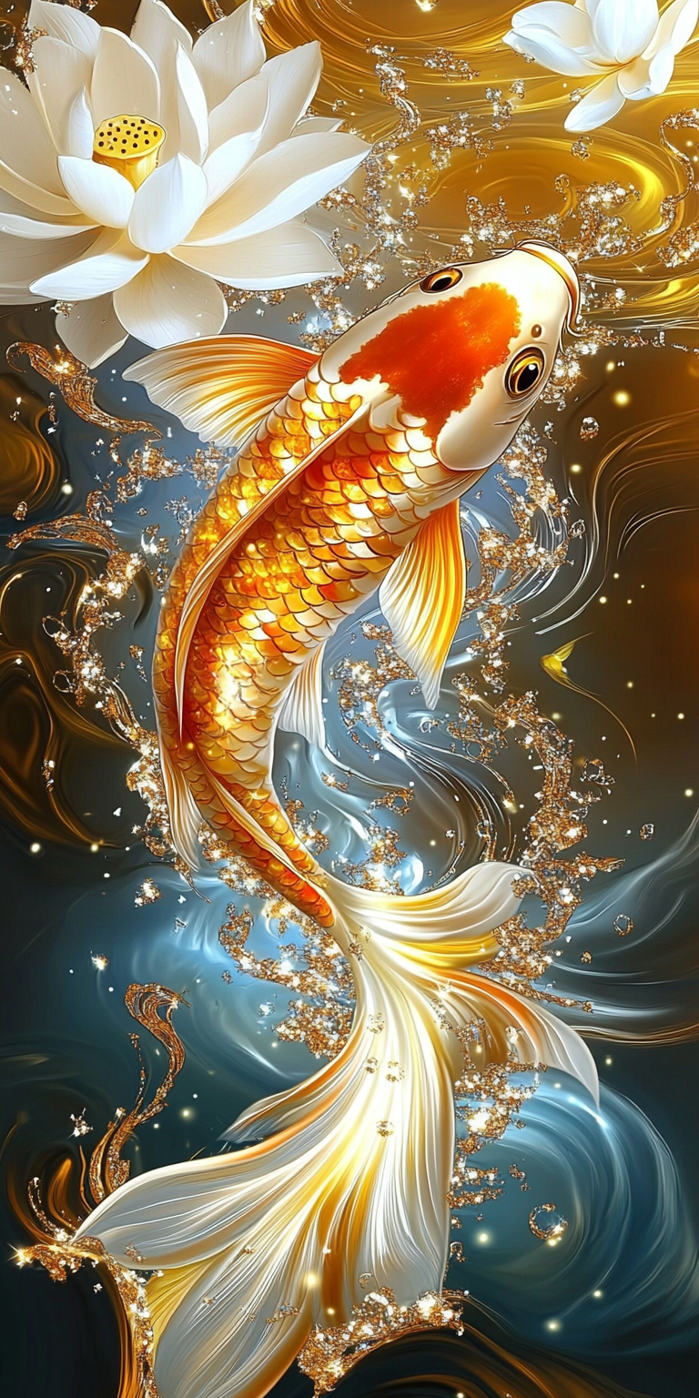 锦鲤戏水,好运常来,2025迎锦鲤,守得岁岁鸿运!