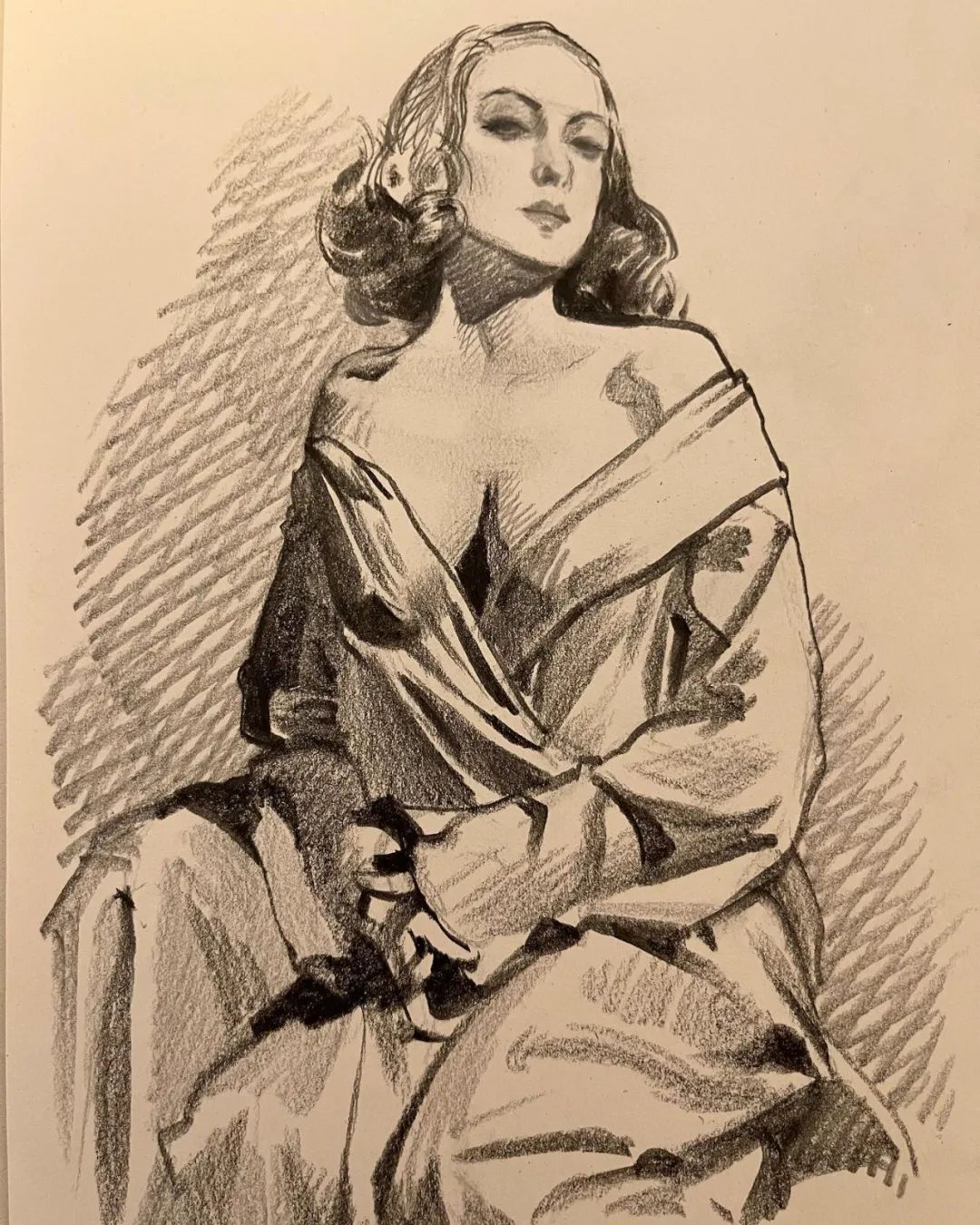 这素描狂野的大笔触!简简单单画出了女性之美