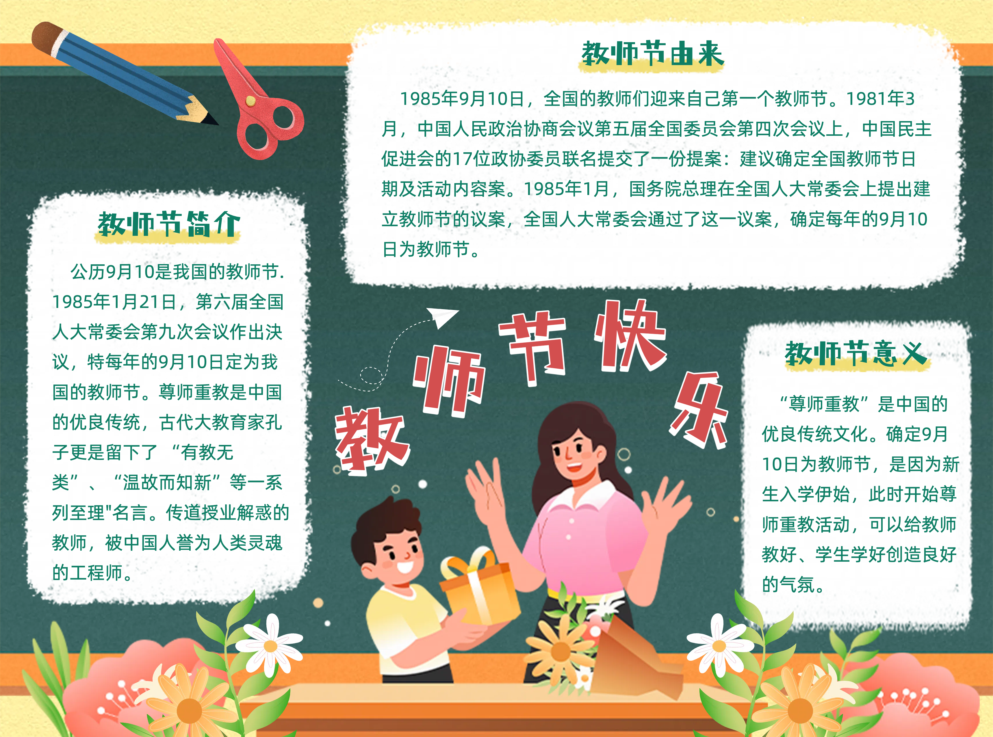 教师节手抄报教你快速设计创意模板