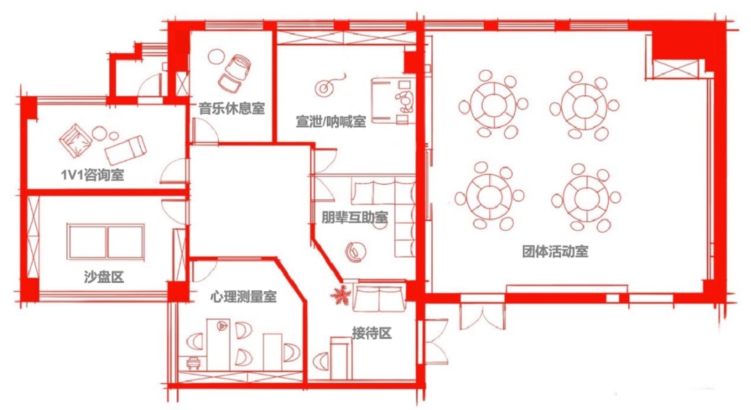 心理咨询室设计平面图图片