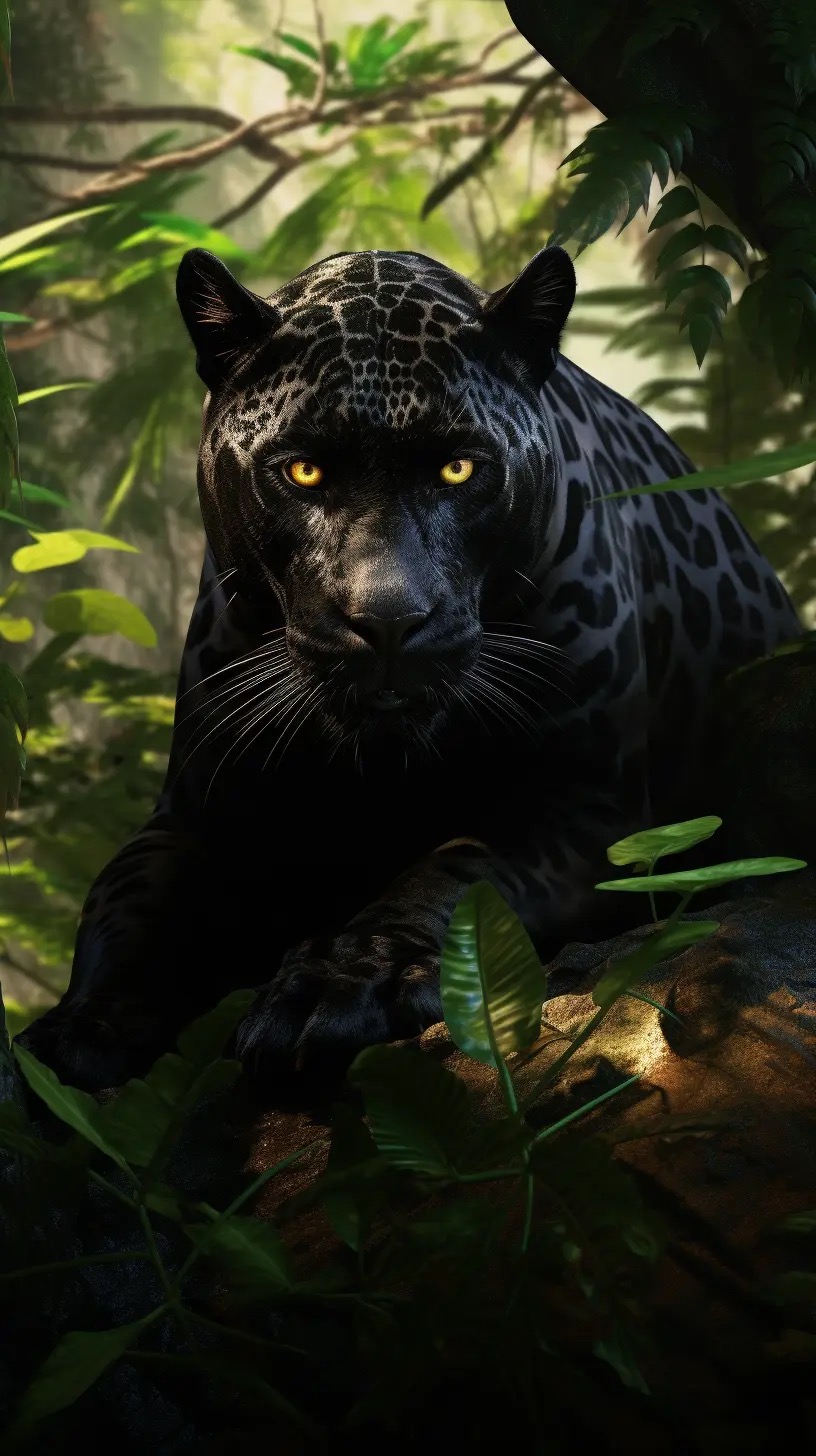 手机壁纸:秘境之瞳,炫酷黑豹