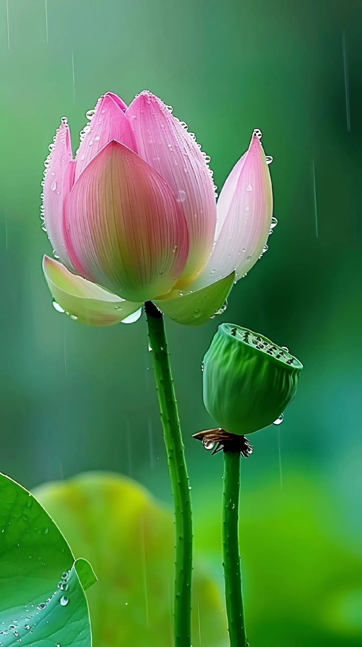 手机壁纸:水润青莲,花展相思