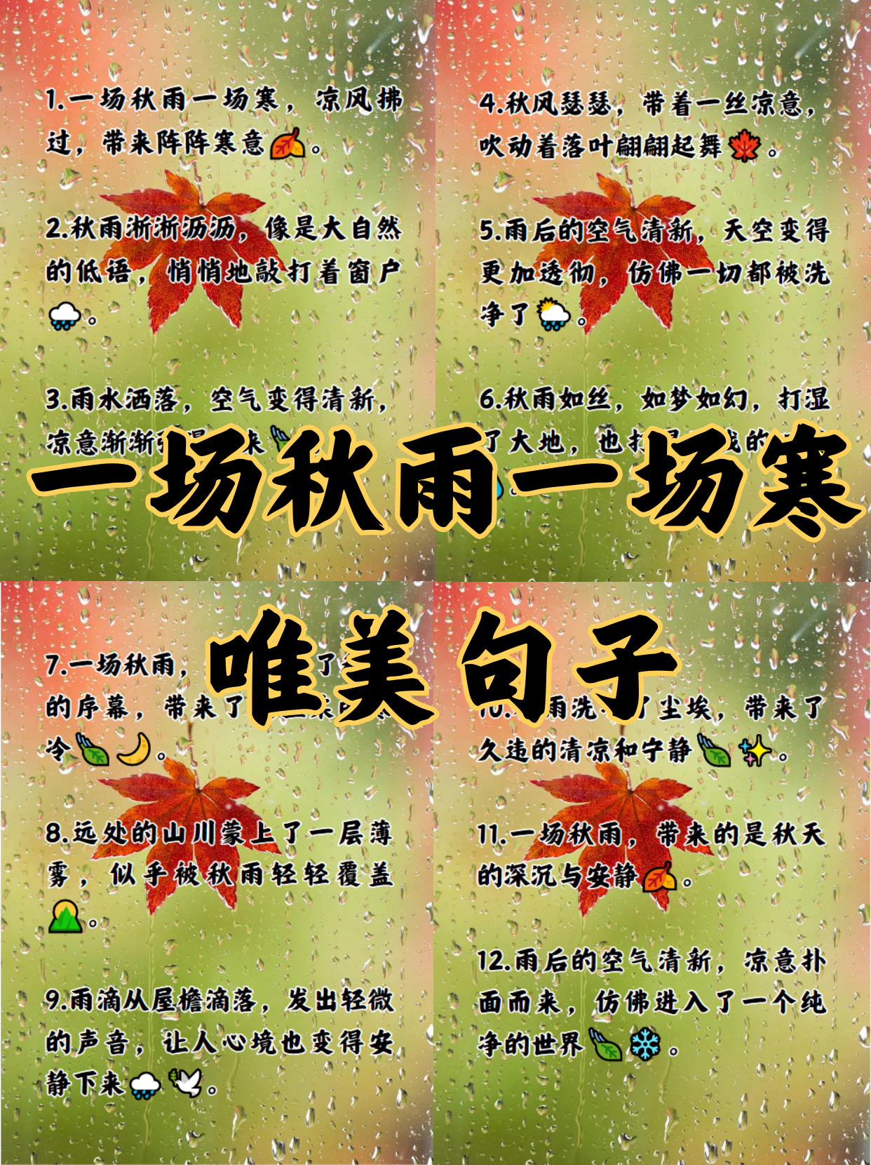 一场秋雨一场寒唯美句子