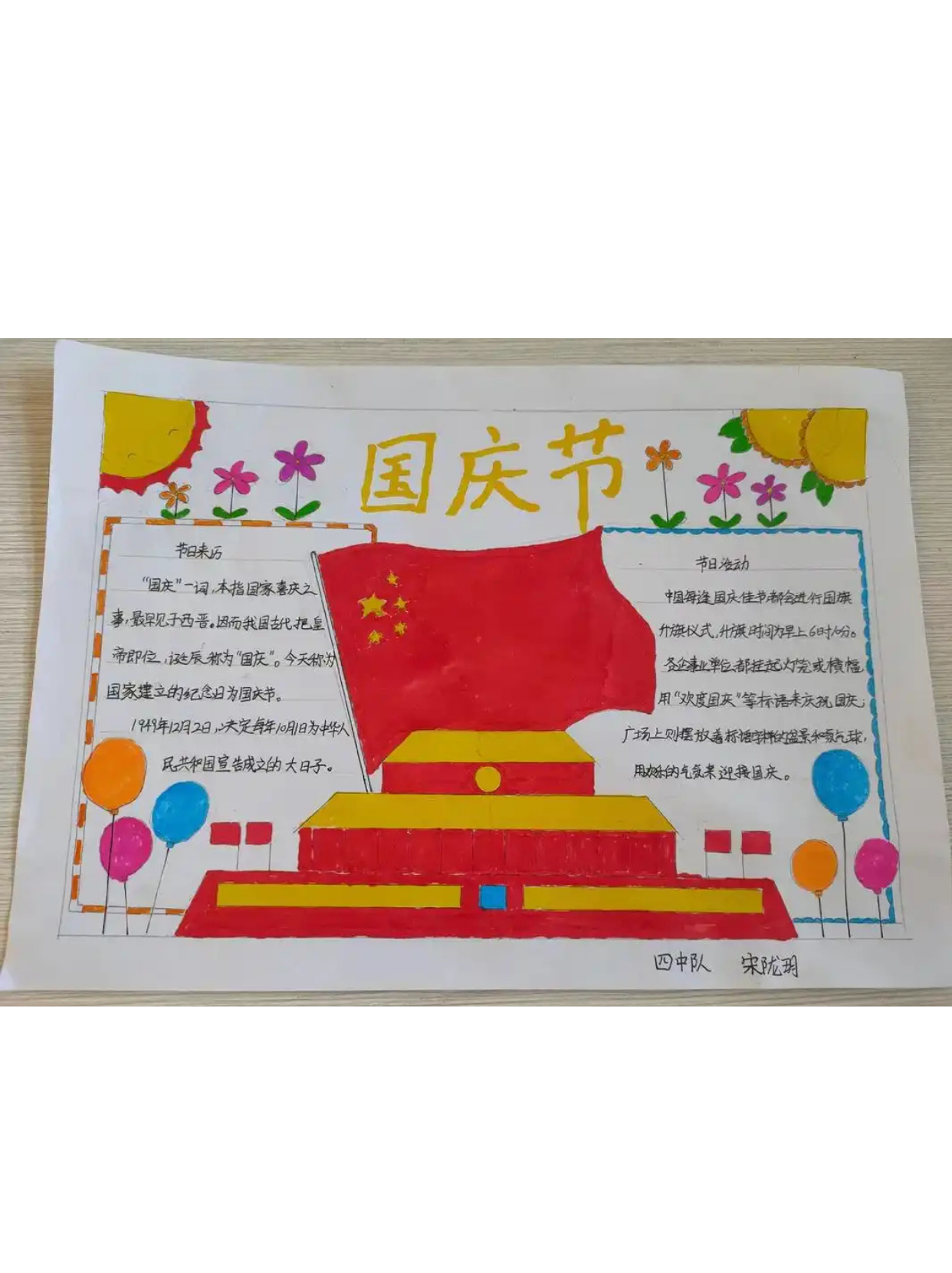 国庆手抄报 初中