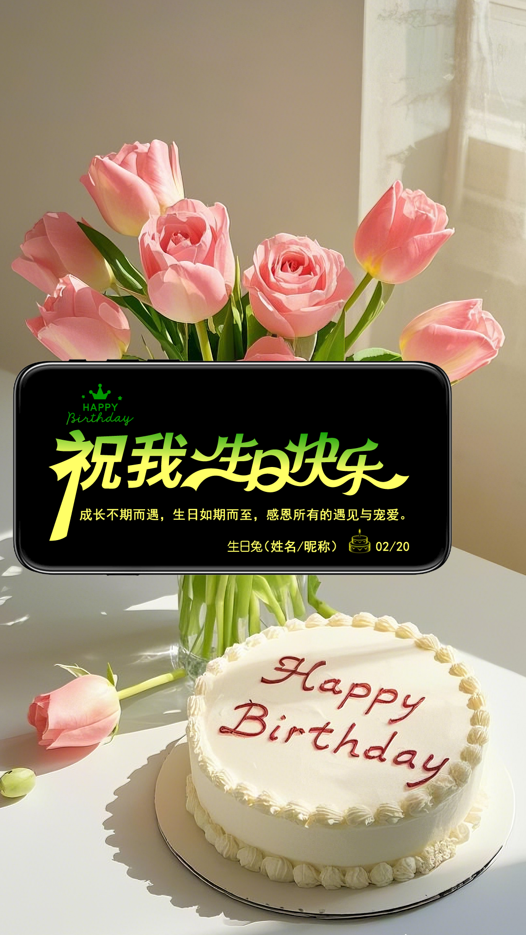 愿往后余生,眼里是阳光,笑里是坦荡,祝自己生日快乐