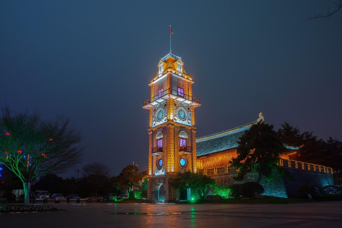 南通钟楼夜景图片