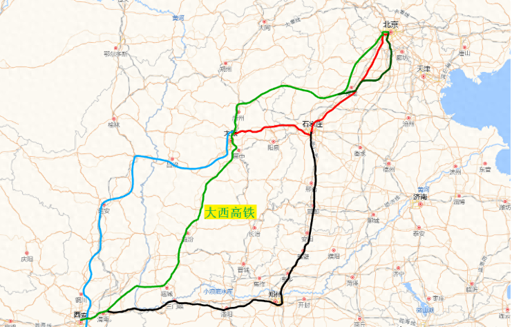 大西高铁提速至300公里/小时,北京到西安的最快线路仍需绕行郑州