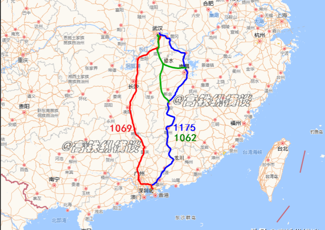 武汉到深圳高铁,已实现双通道,正在规划第3条通道,胜算多少?