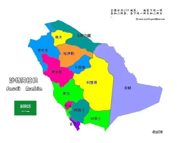 沙特阿拉伯人口分布图图片