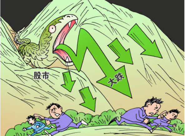 股市大跌图片漫画图片