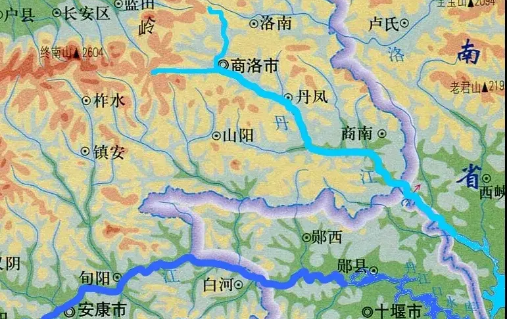 陕西省秦岭南部的河流与水系分布