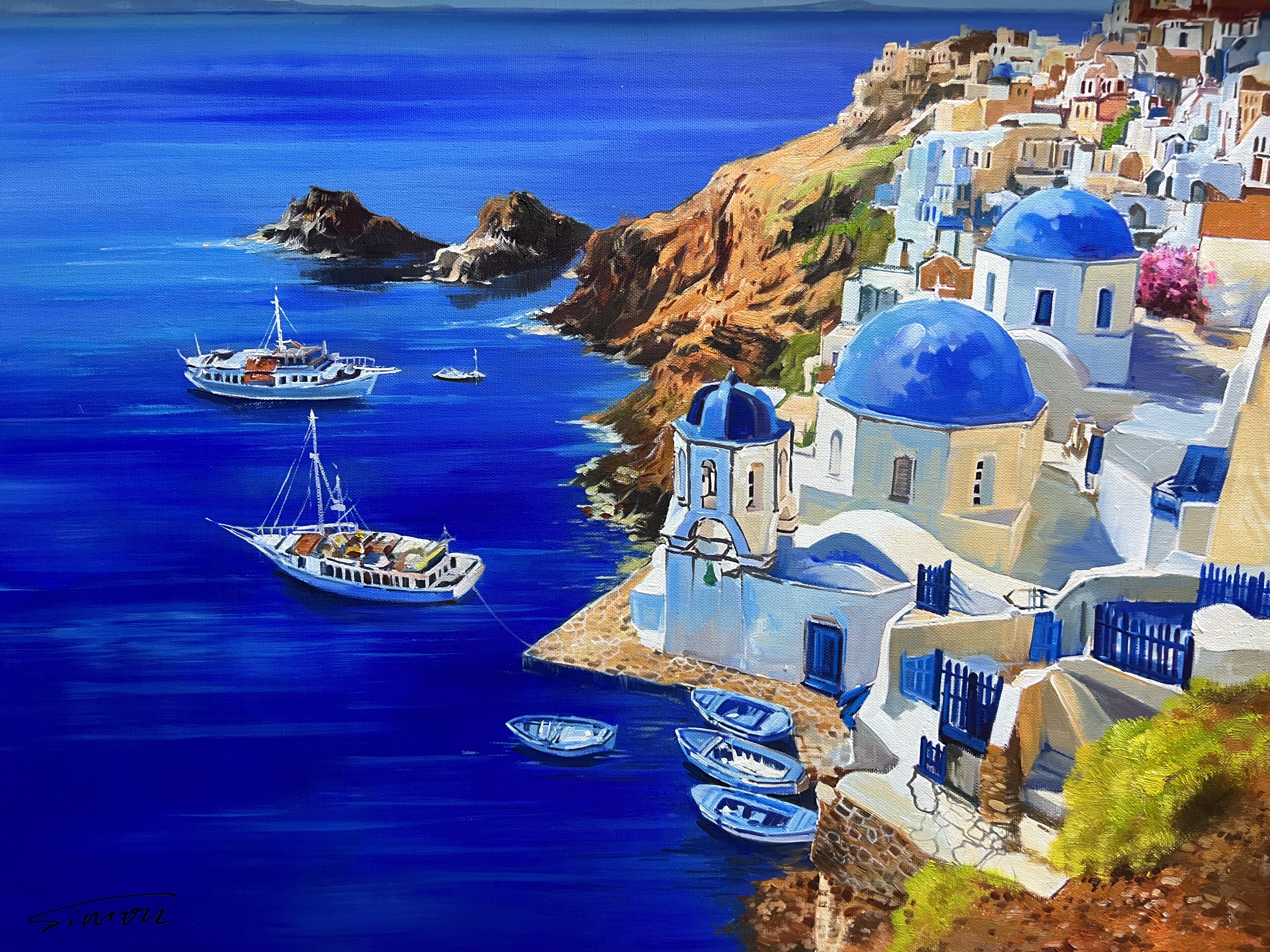 陶宗健的油画作品《爱琴海》,描绘出了我们心中的诗和远方