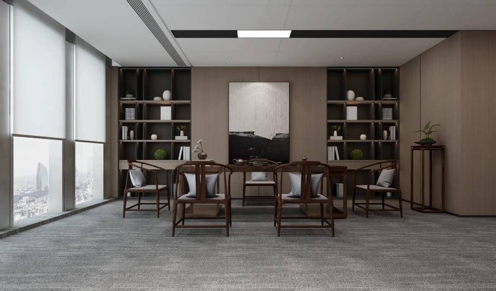 老板们都喜欢的办公室装修!东方美学之新中式办公室