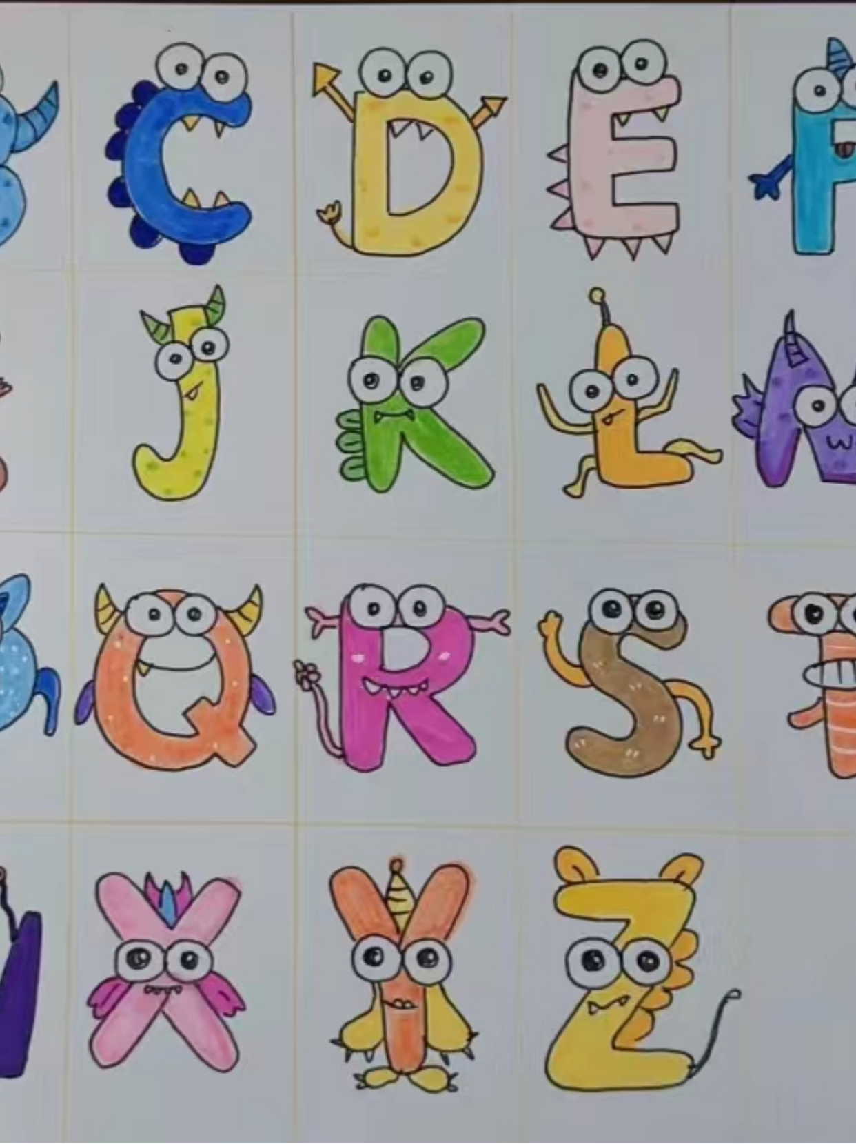 26字母画简单又好看