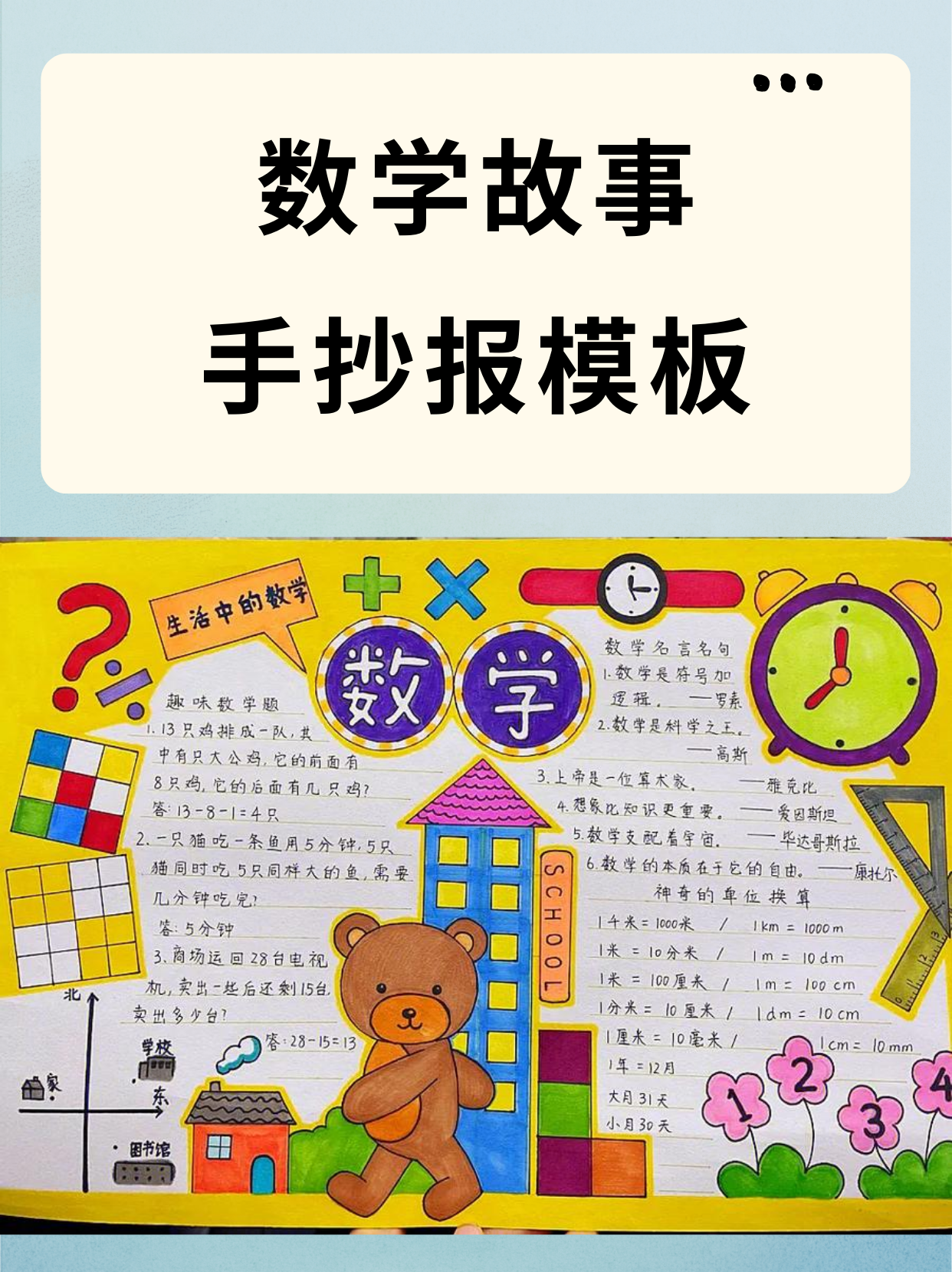 数学故事手抄报模板