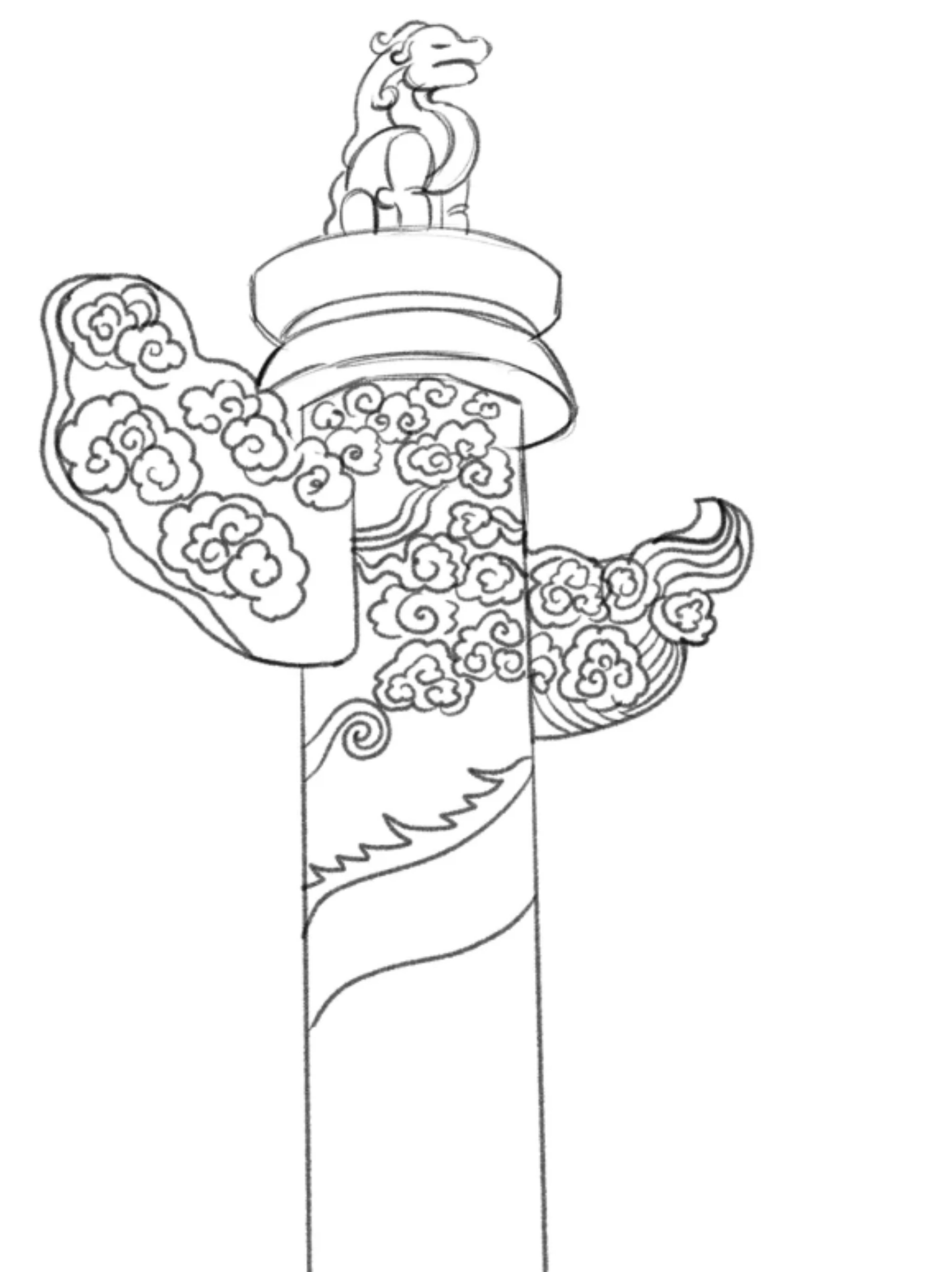 华表柱怎么画简单又好看