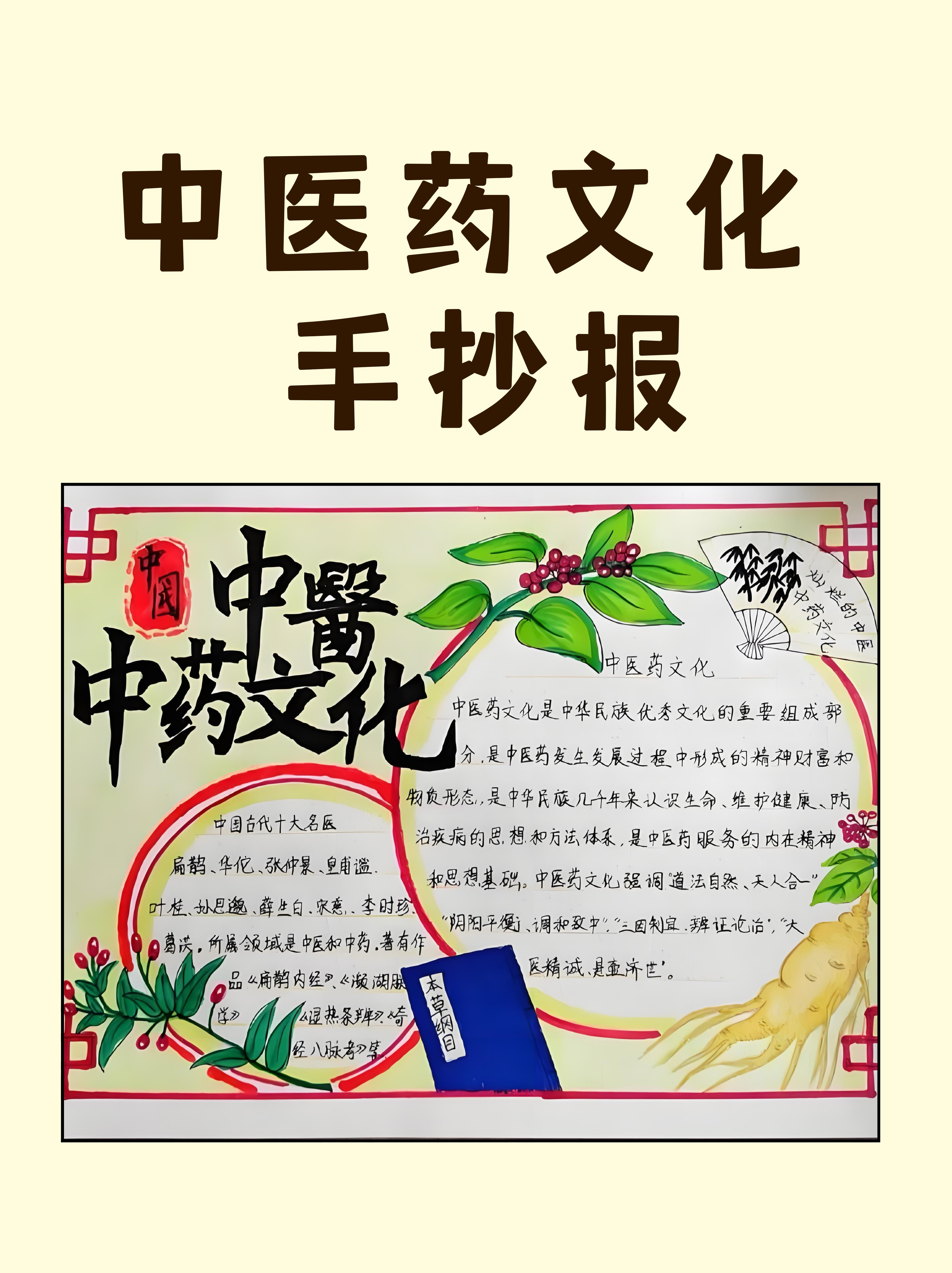 中医药文化手抄报