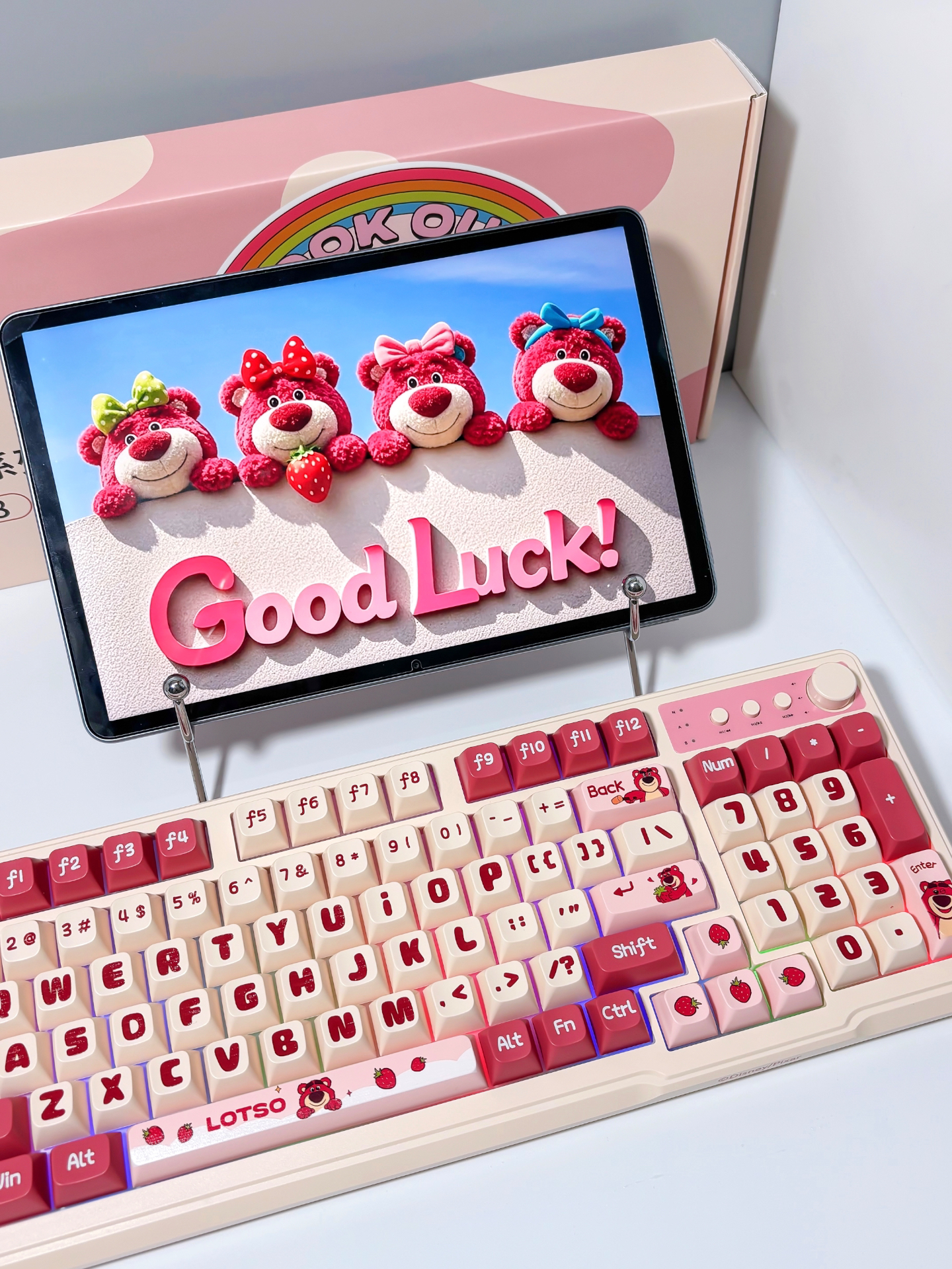 推荐类# 我的迪士尼草莓熊键盘也泰好用了 粉粉嫩嫩好可爱!