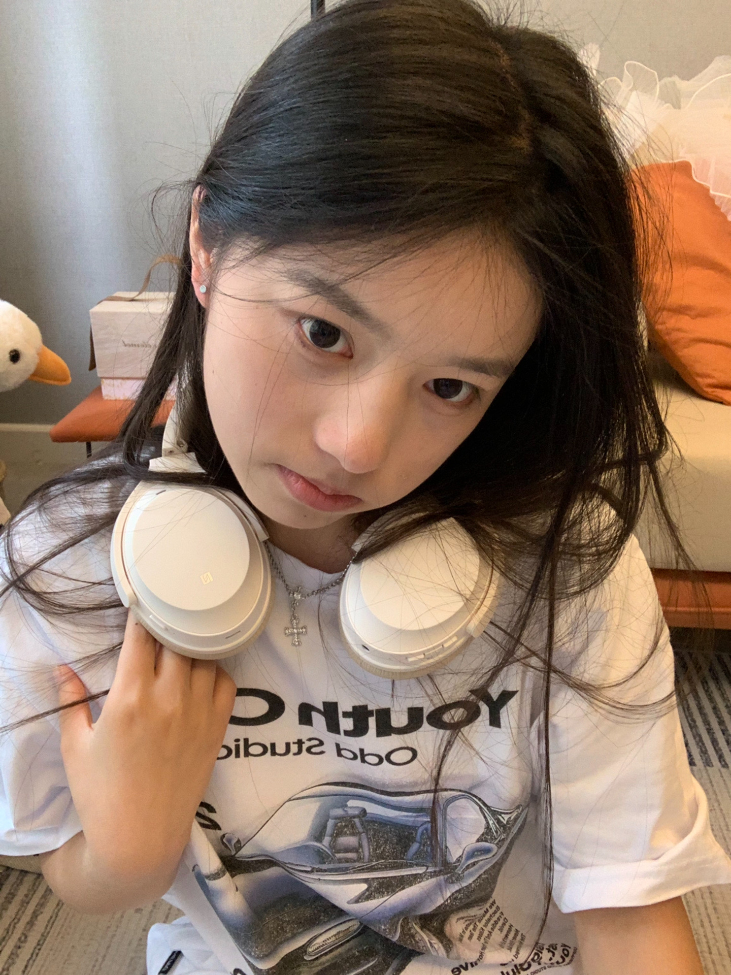 推荐类# 先是被颜值种草 奶白色的耳机头戴,随时