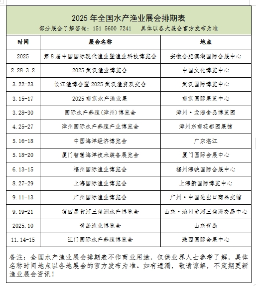 2025年6月展会安排表