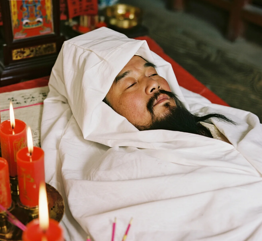 和尚为过世的男子超度的简单介绍