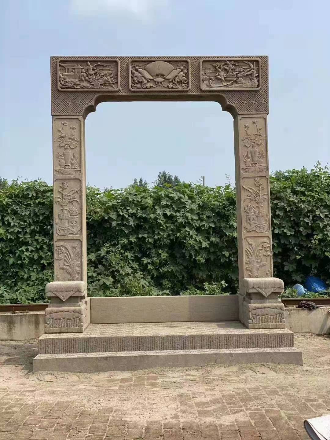 村庄入口石材门楼图片样式