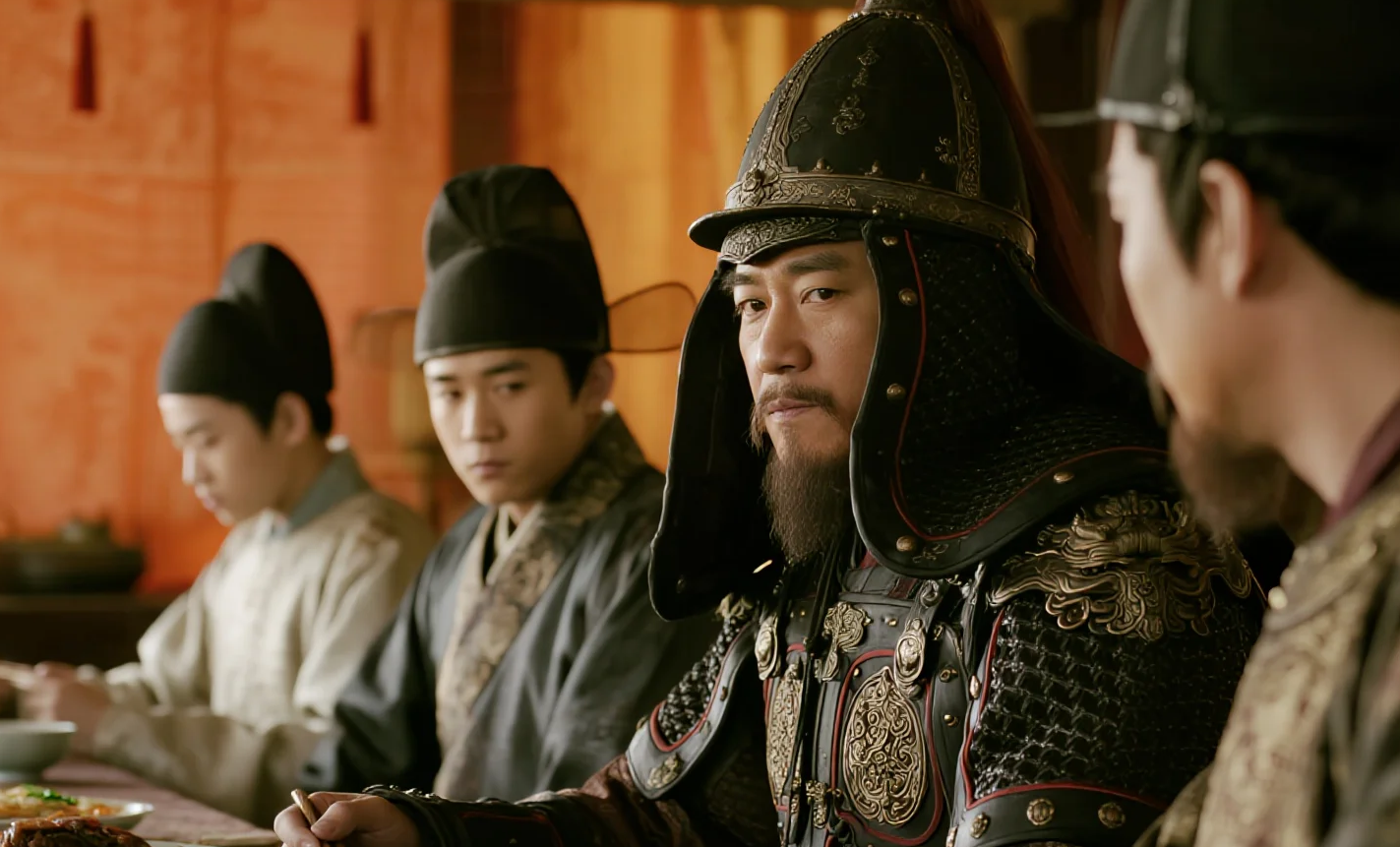 见主人家儿子吃饭先夹众人面前的菜,他放下筷子,悄声对李光弼说:此子