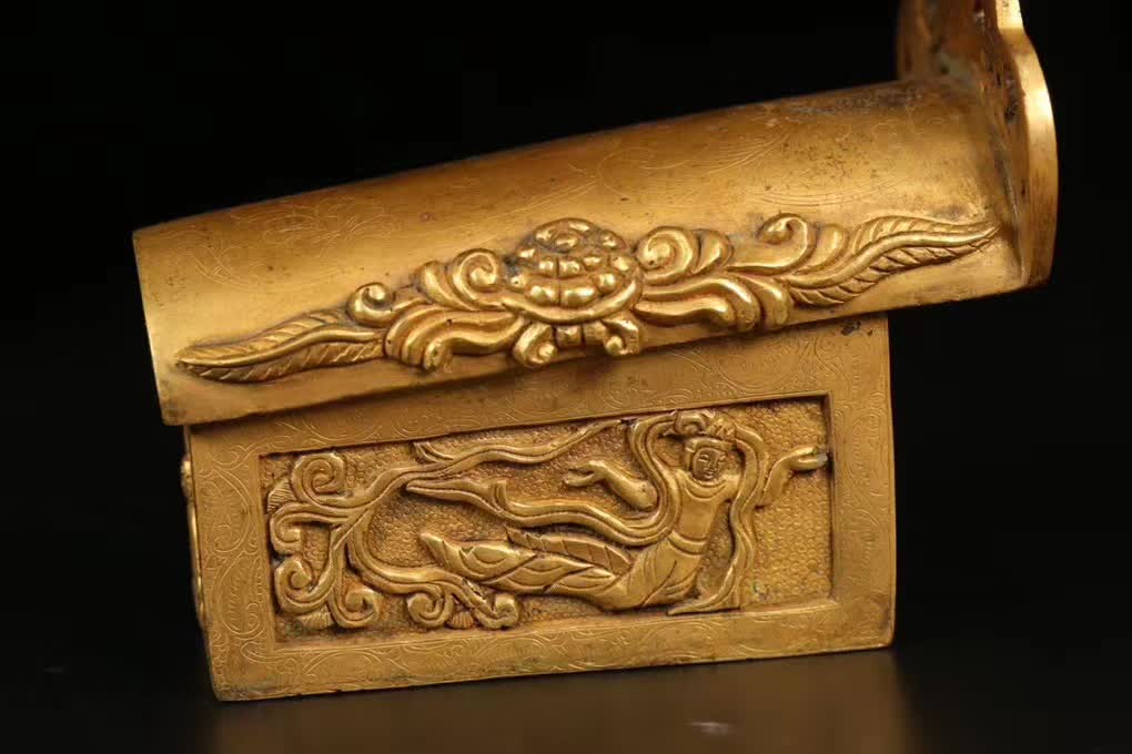 辽金铜鎏金《舍利棺》摆件「旧藏」高24cm长21cm宽12.7cm重4470g