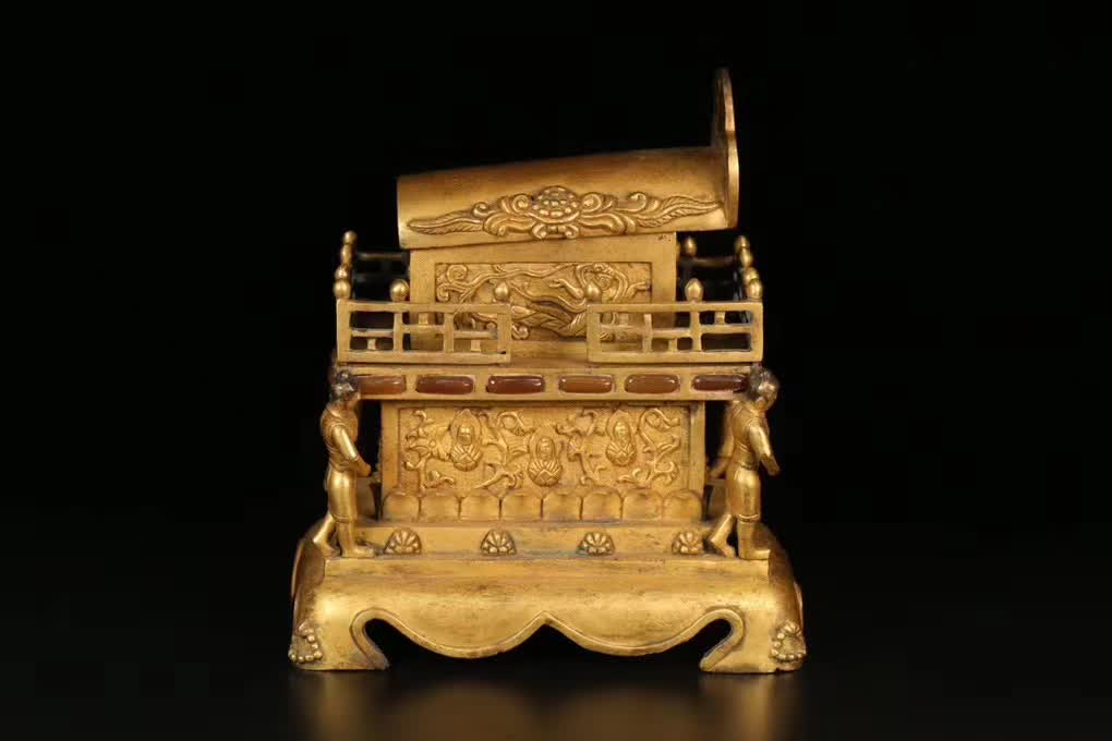 辽金铜鎏金《舍利棺》摆件「旧藏」高24cm长21cm宽12.7cm重4470g