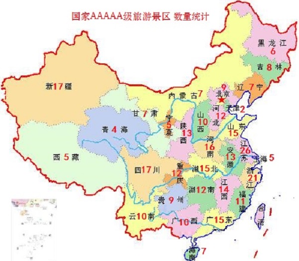 中国5a景区地图一览表图片