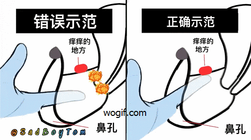 抠鼻屎——正确/错误示范GIF图（纯属虚构）_我想网