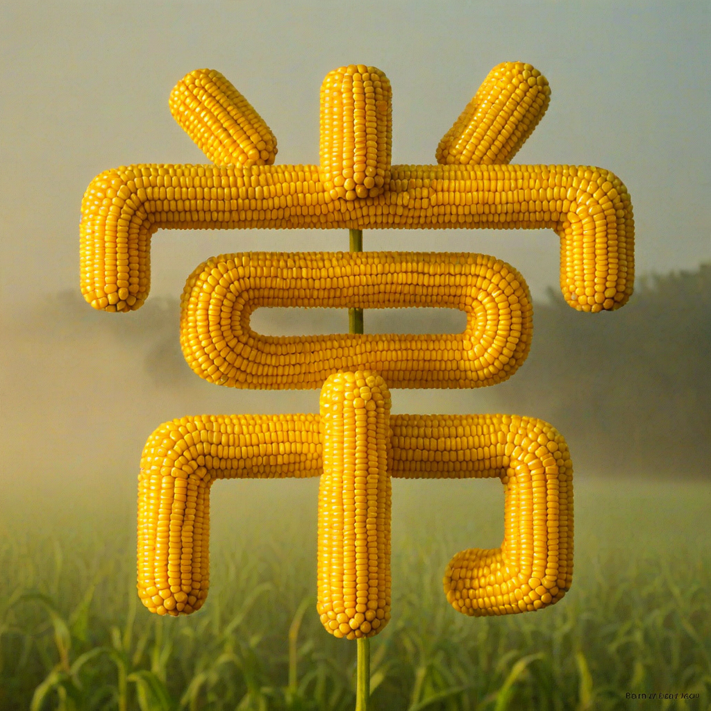 玉米艺术字,丰收与希望的象征