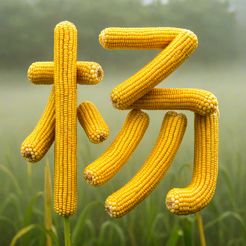 玉米艺术字,丰收与希望的象征