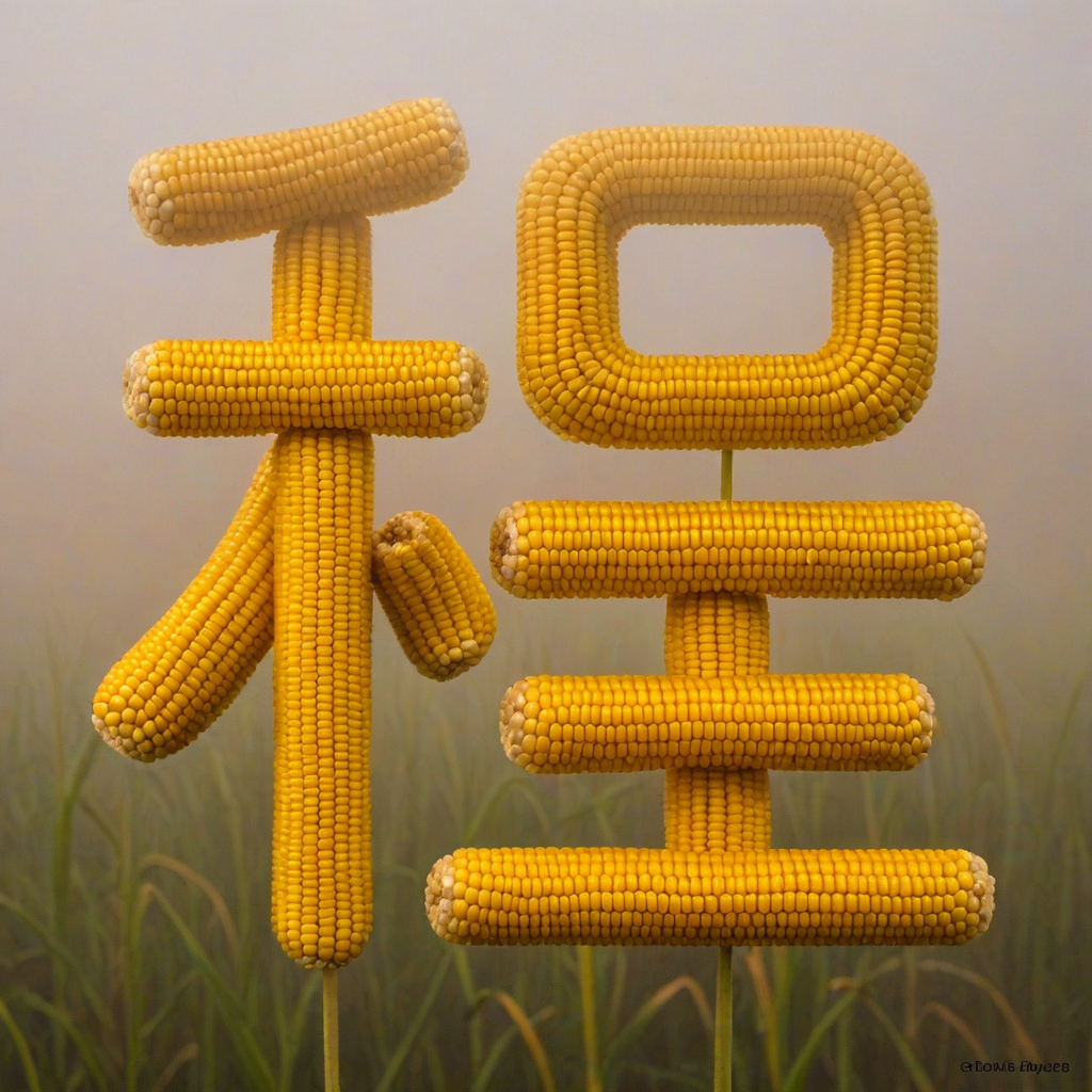 玉米艺术字,丰收与希望的象征